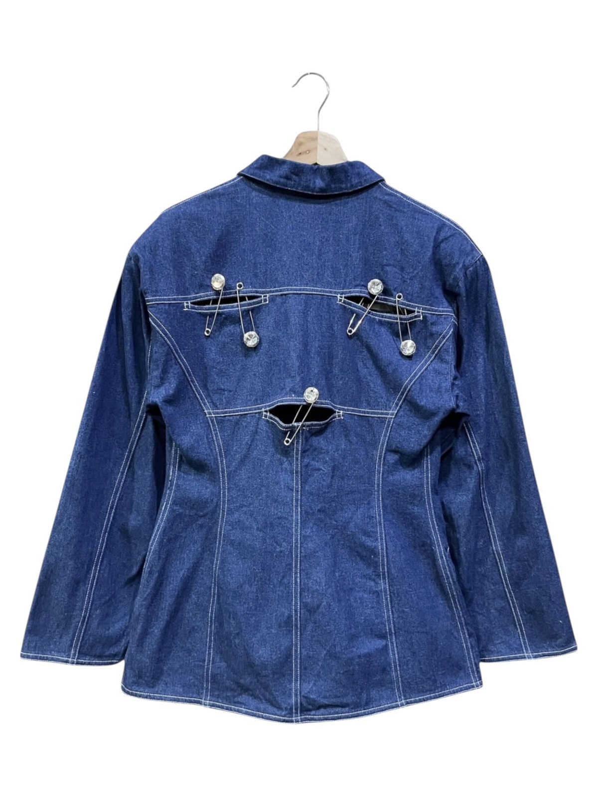 Italia Independent 🔥Ivano Boni Safety Pin Denim Jacket Avant Italy Size S / US 4 / IT 40 - 9 Thumbnail