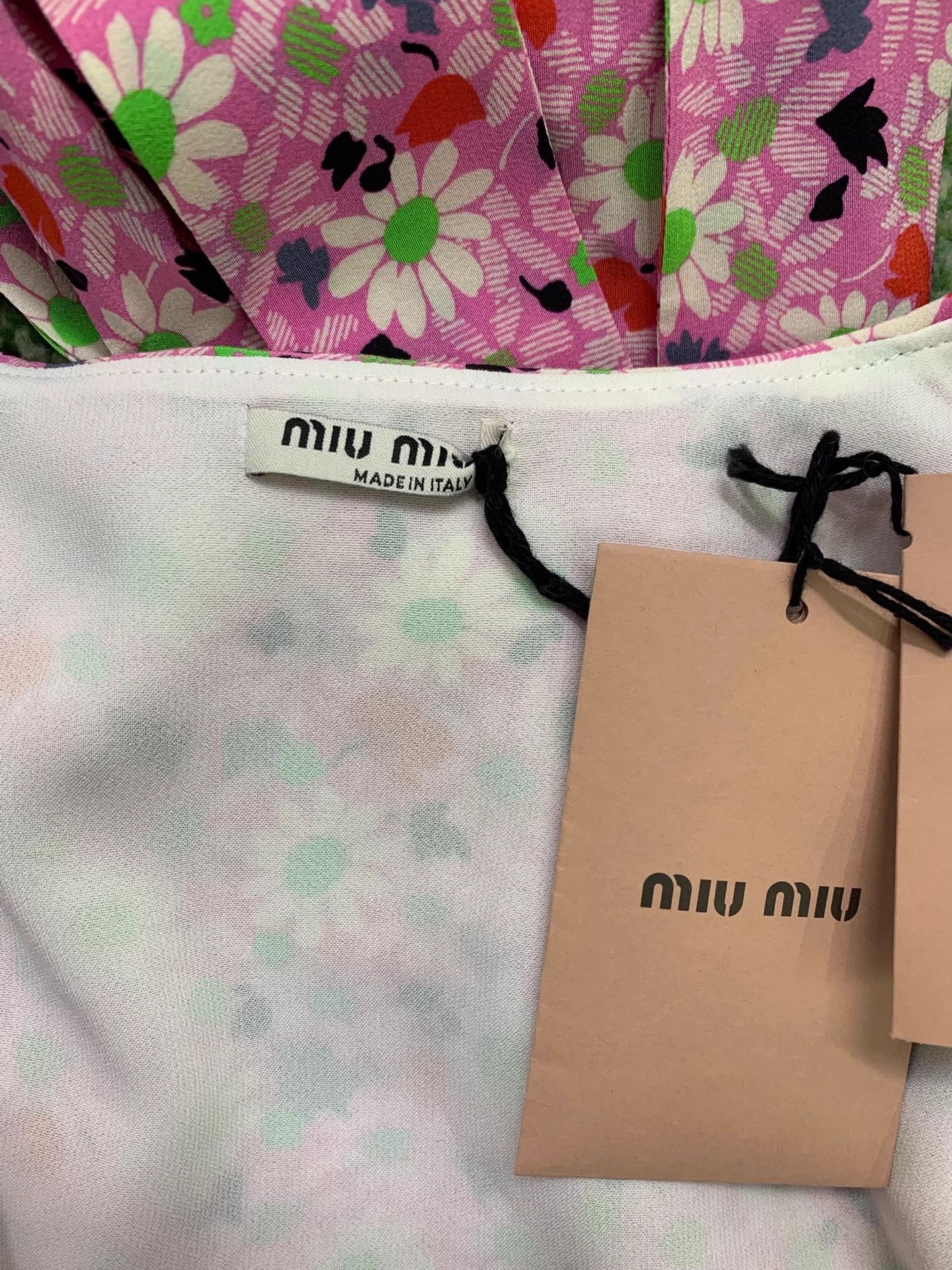 Miu Miu MIU MIU Pink Floral Tie-Front Top Women's 40 NWT Size S / US 4 / IT 40 - 4 Thumbnail