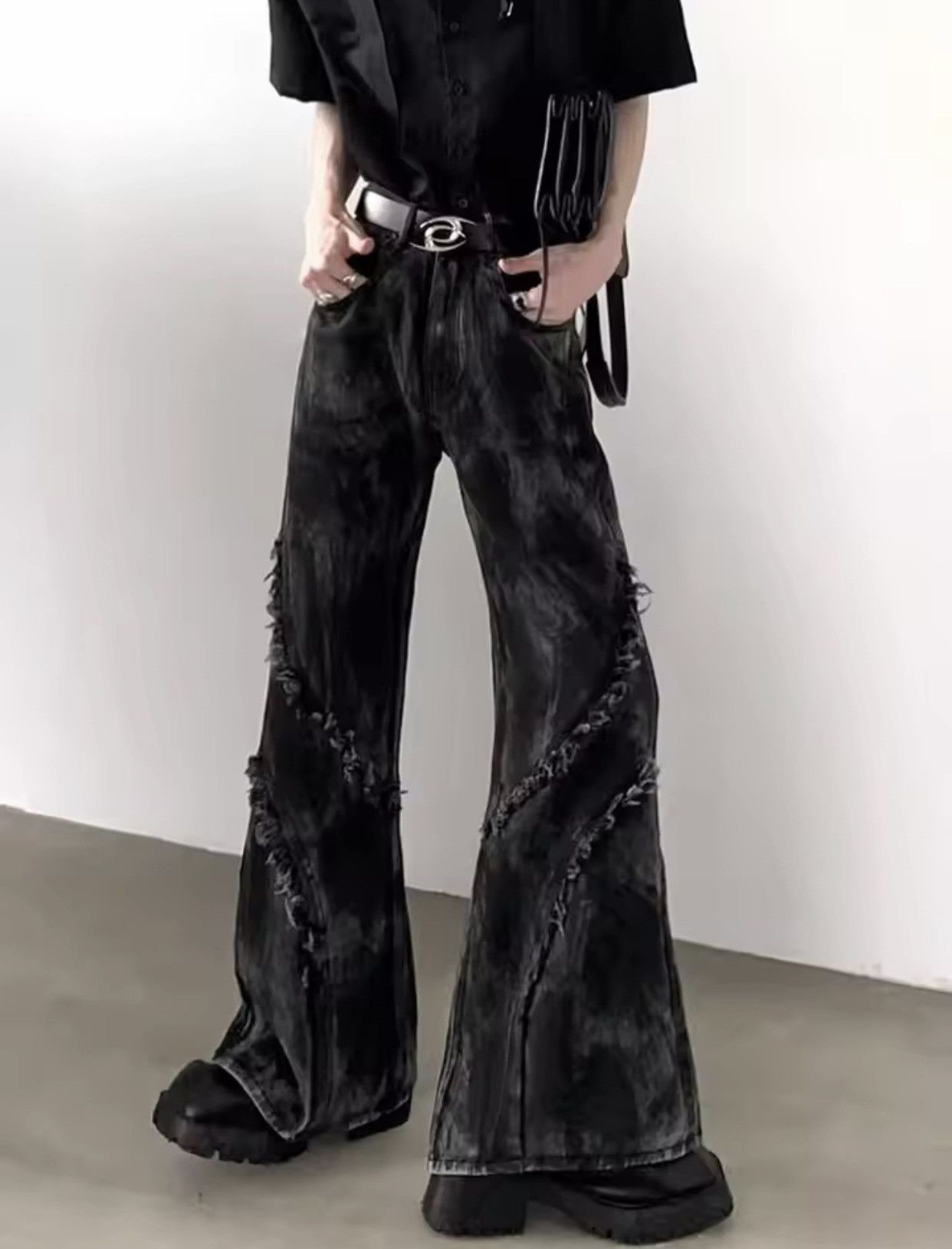 Jean Washed Stacked Flare Jeans, Opium Jeans | Grailed