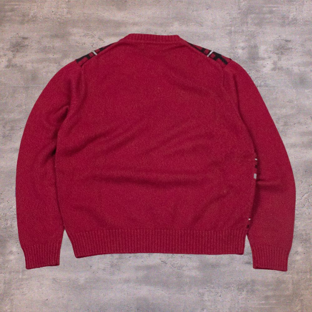 Vintage Vintage 1990's Geoffrey Beene 3D Plaid Red' Knitted Crewneck Size US L / EU 52-54 / 3 - 2 Thumbnail