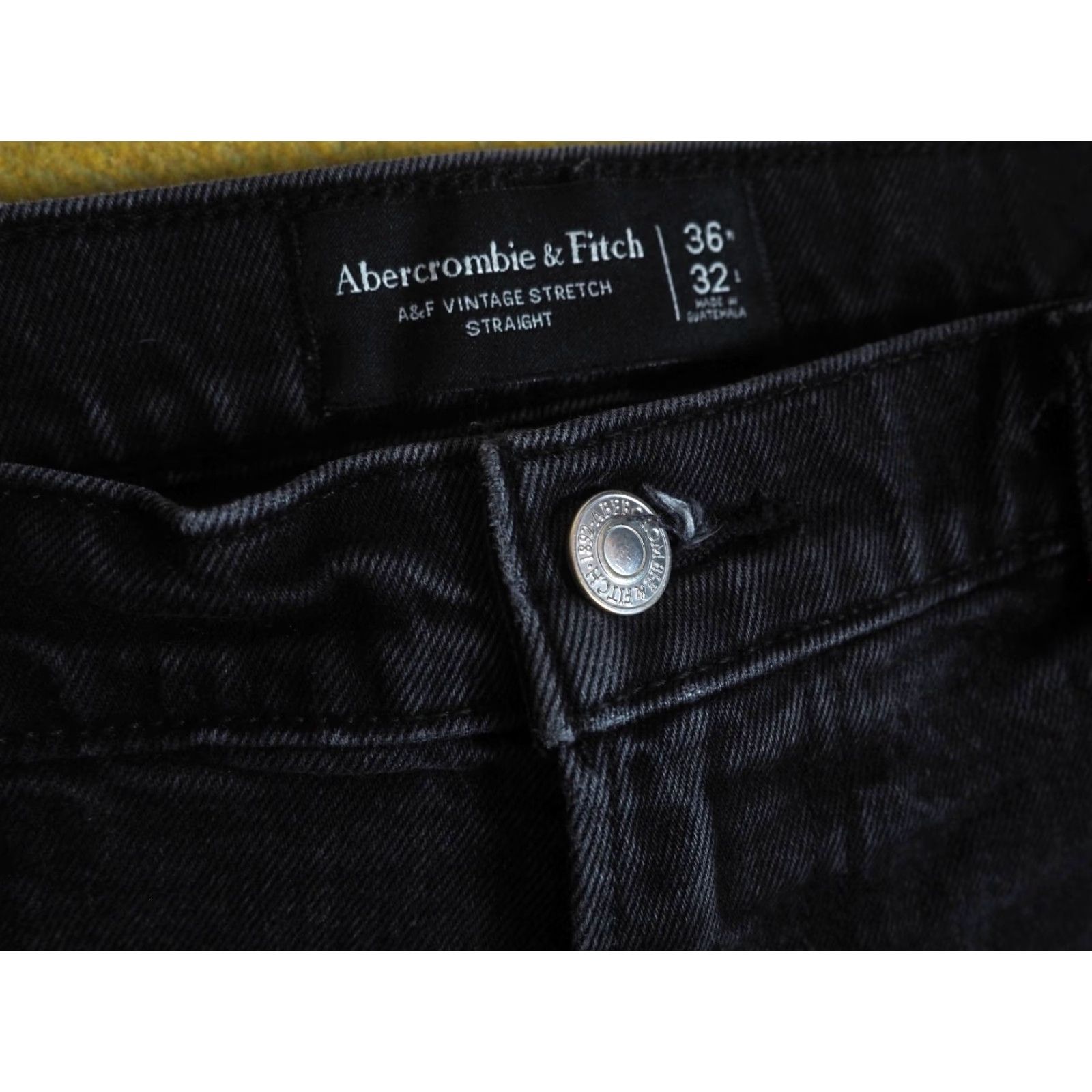 Abercrombie & Fitch VINTAGE Abercrombie & Fitch Denim Jeans Pants 36x32 Black Straight Stretch Logo Men Jeans Size US 36 / EU 52 - 5 Thumbnail
