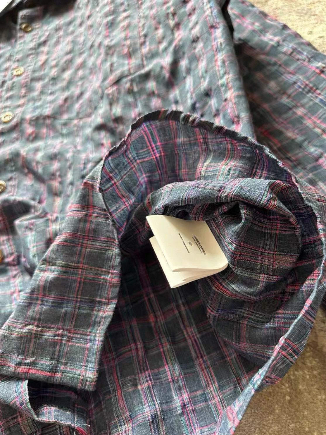 Undercover Sz 2 Undercover Winkled Plaid Shirt Size US M / EU 48-50 / 2 - 8 Thumbnail