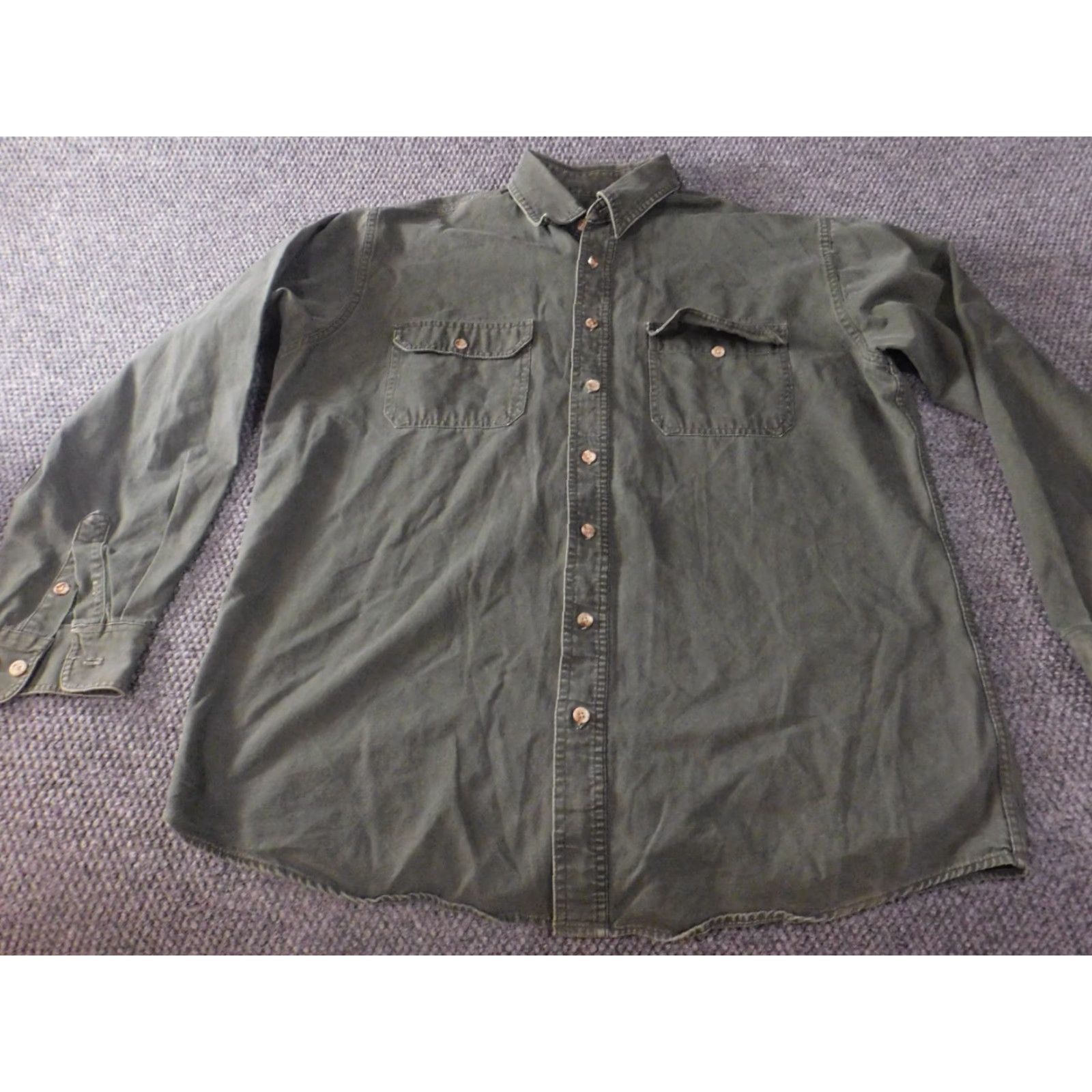 Vintage Cabela's Shirt L Tall Green Button-Up Denim Outdoor Classic Size US L / EU 52-54 / 3 - 2 Thumbnail