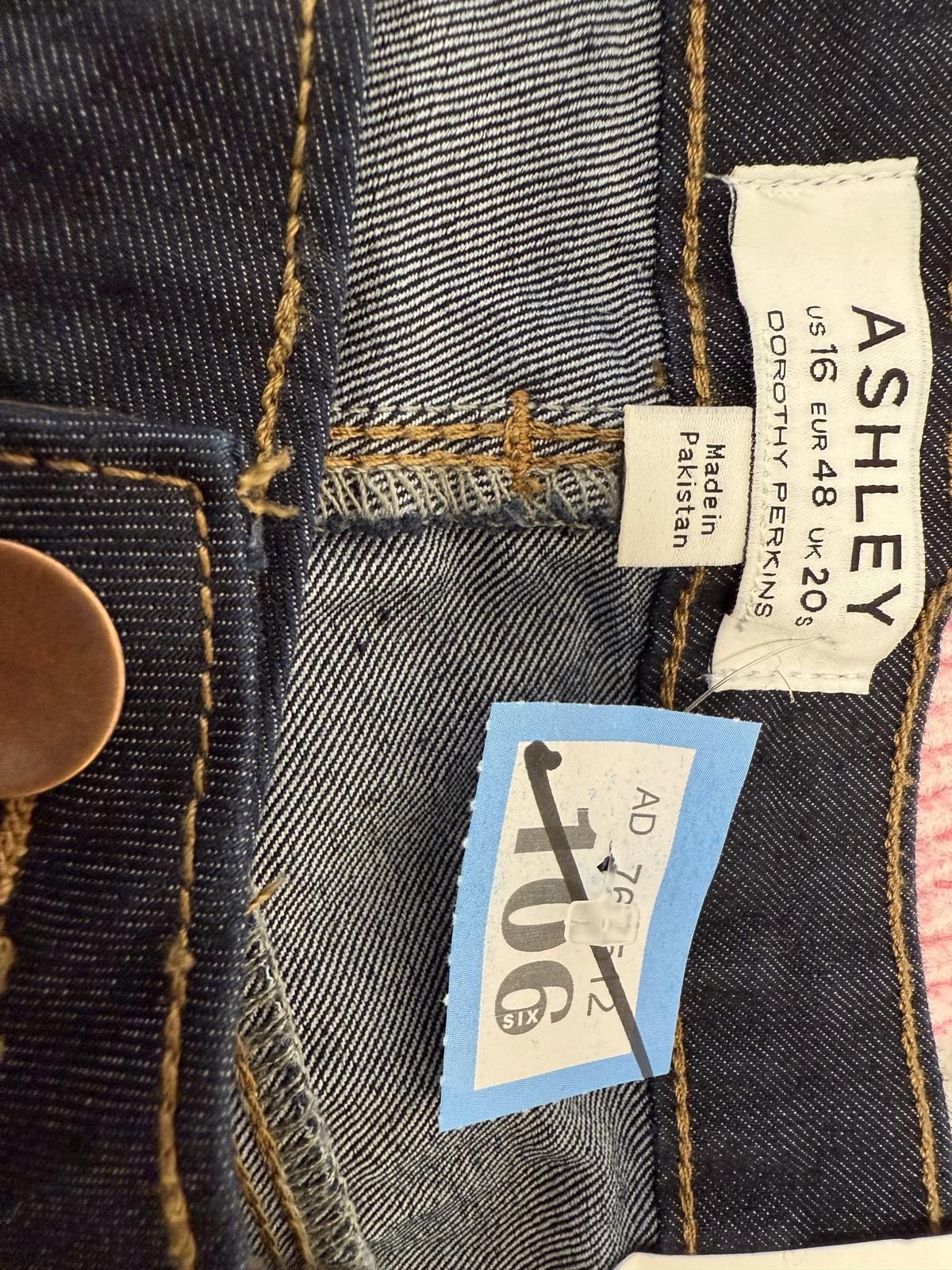 Other Ashley Women's Dark Denim Casual Pants Size UK 16 Size 38" / US 16 / IT 52 - 2 Thumbnail
