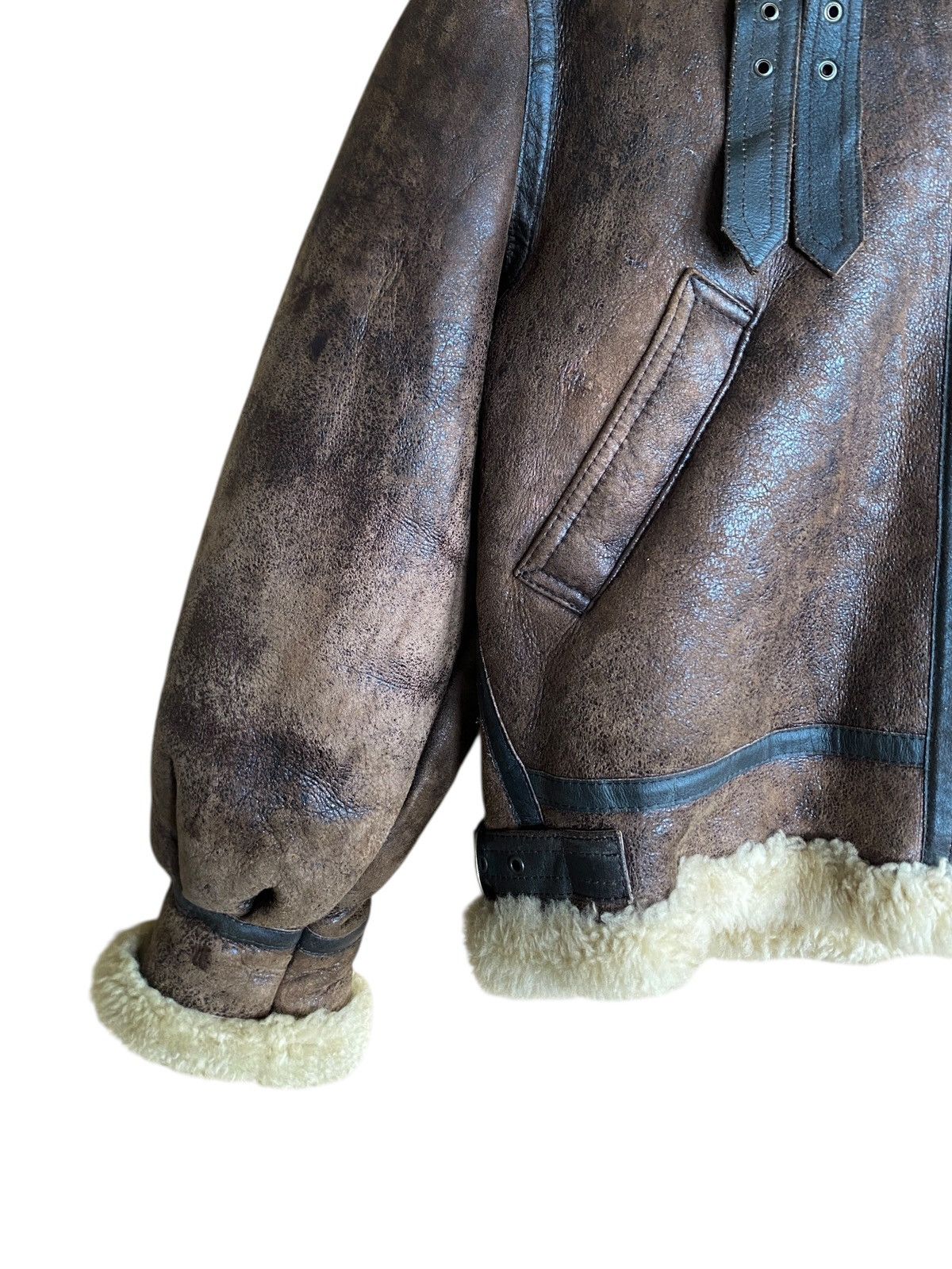 If Six Was Nine Vintage Dog Fight B-3 Sheepskin Leather Flight Jacket 1990s Size US S / EU 44-46 / 1 - 5 Thumbnail