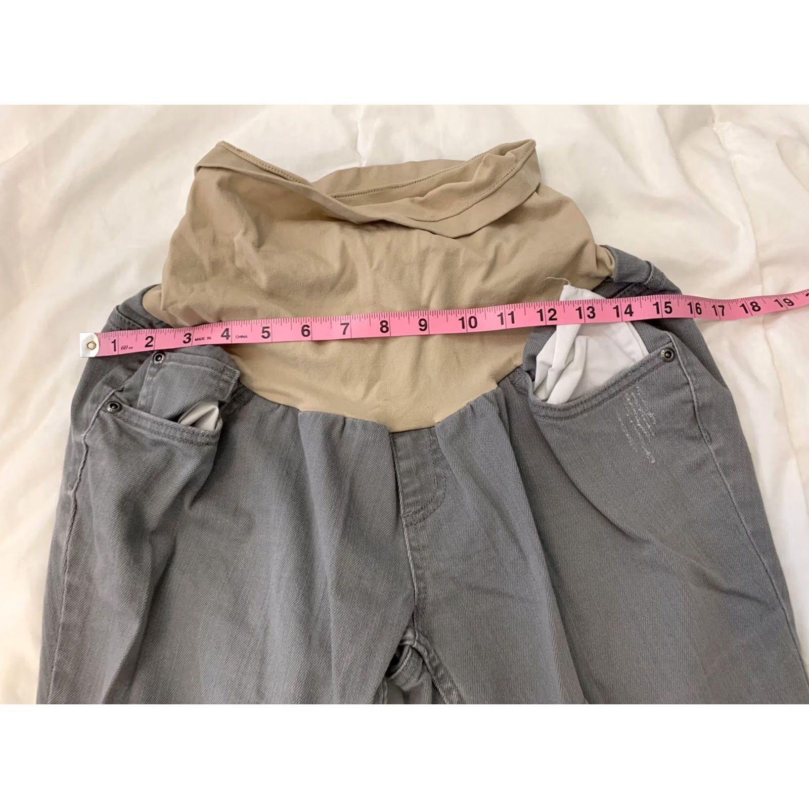 Vintage MOTHERHOOD MATERNITY Cropped Gray Wash Jeans Women's L Gray Wash Jeans Cropped Womens Jeans Tight Capri Style Mens? Size 36" / US 14 / IT 50 - 3 Thumbnail