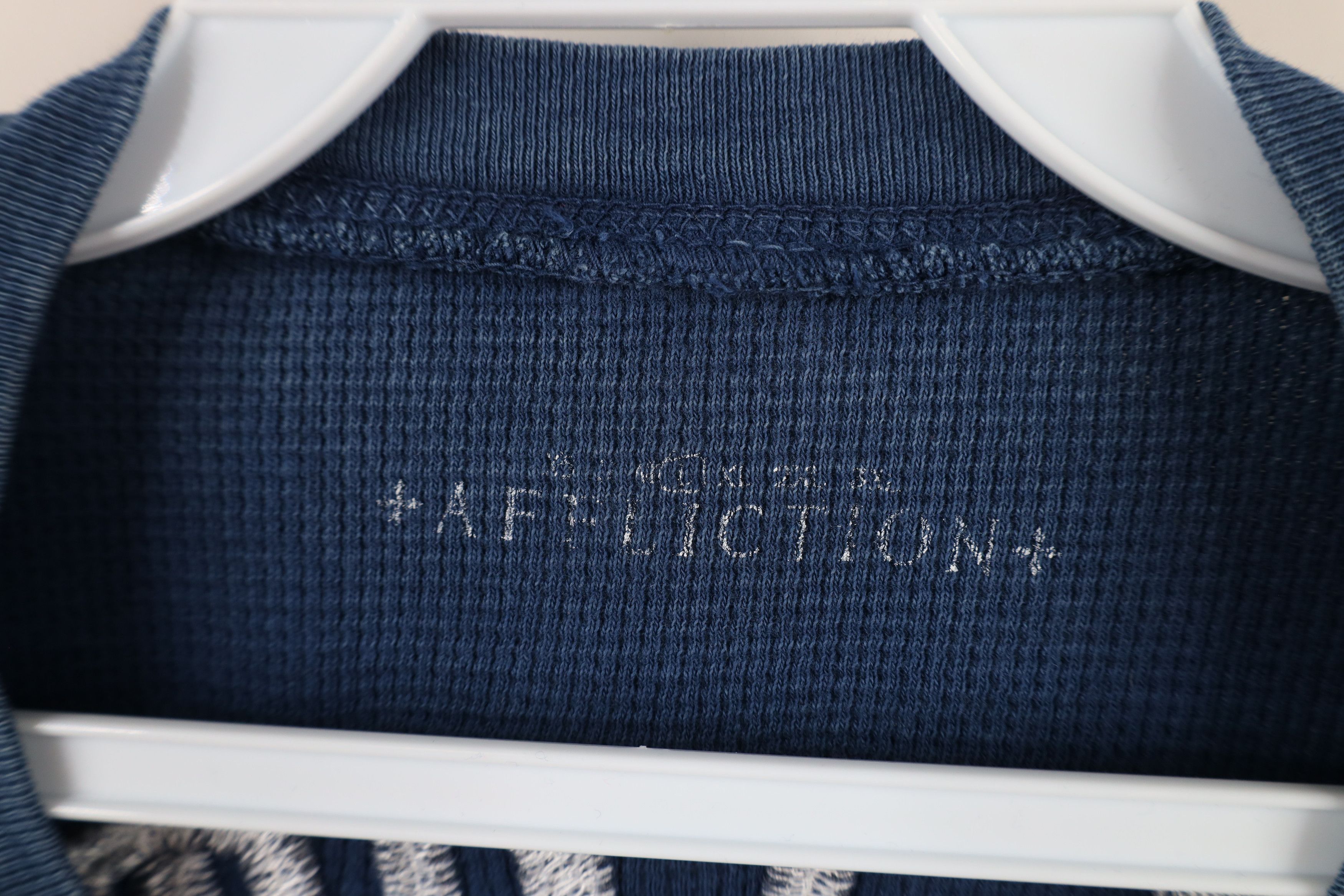 Affliction Vintage Y2K Affliction de Lis Thermal Waffle Knit T-Shirt Size US L / EU 52-54 / 3 - 9 Thumbnail