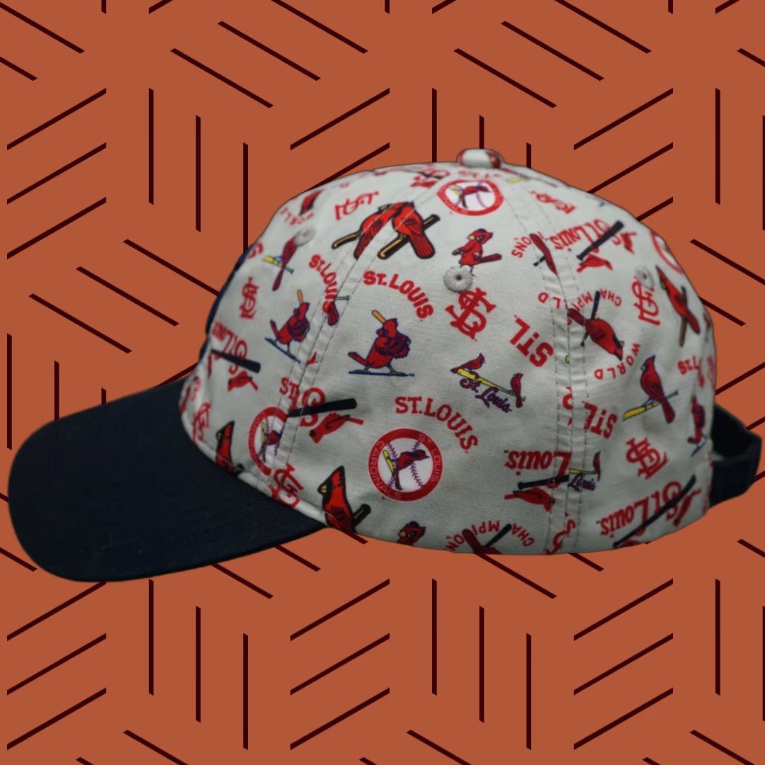 Vintage St. Louis Cardinals Hat Men's Adjustable Gray Navy World Series All Over Print Size ONE SIZE - 1 Thumbnail
