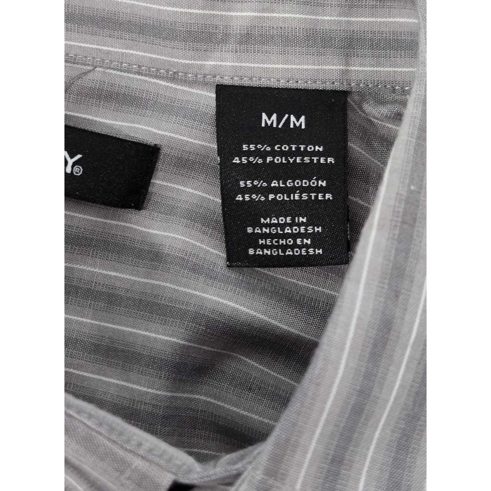 Roundtree & Yorke John Henry Gray White Striped Button Up Men's Shirt Medium Size US M / EU 48-50 / 2 - 4 Thumbnail