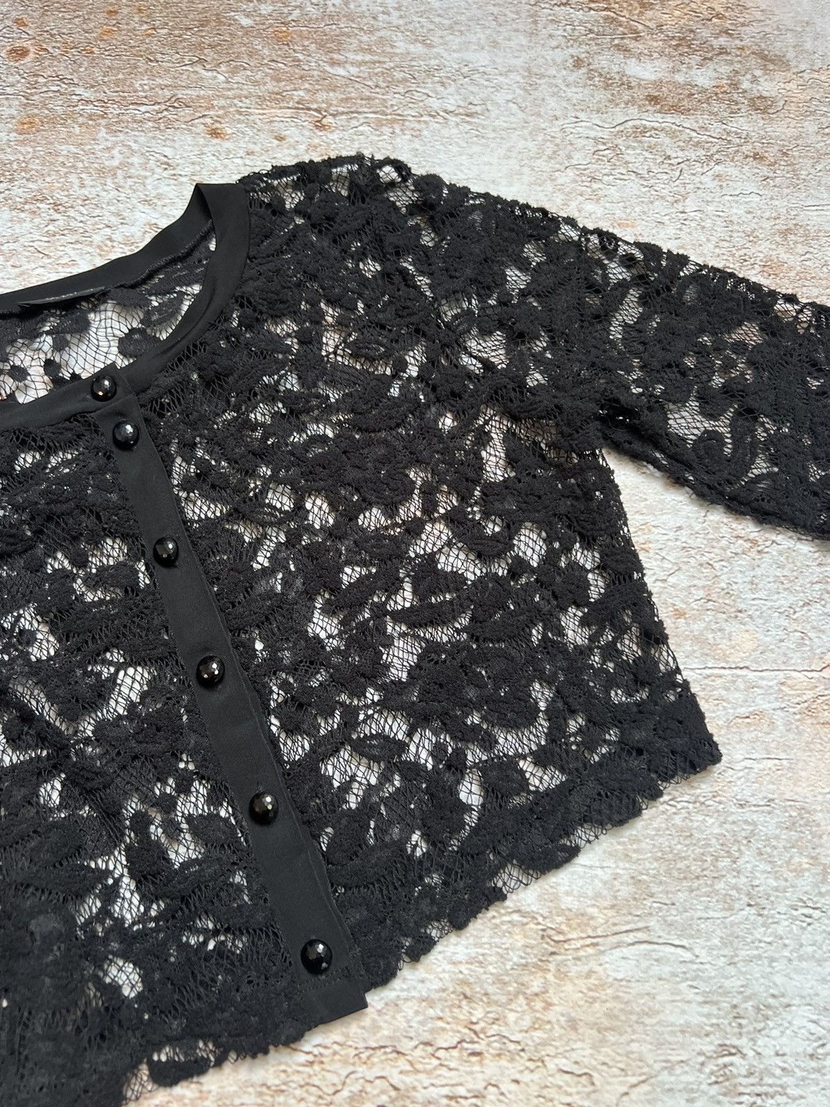 Japanese Brand × Seditionaries Vintage cropped mesh floral cardigan Size S / US 4 / IT 40 - 4 Thumbnail