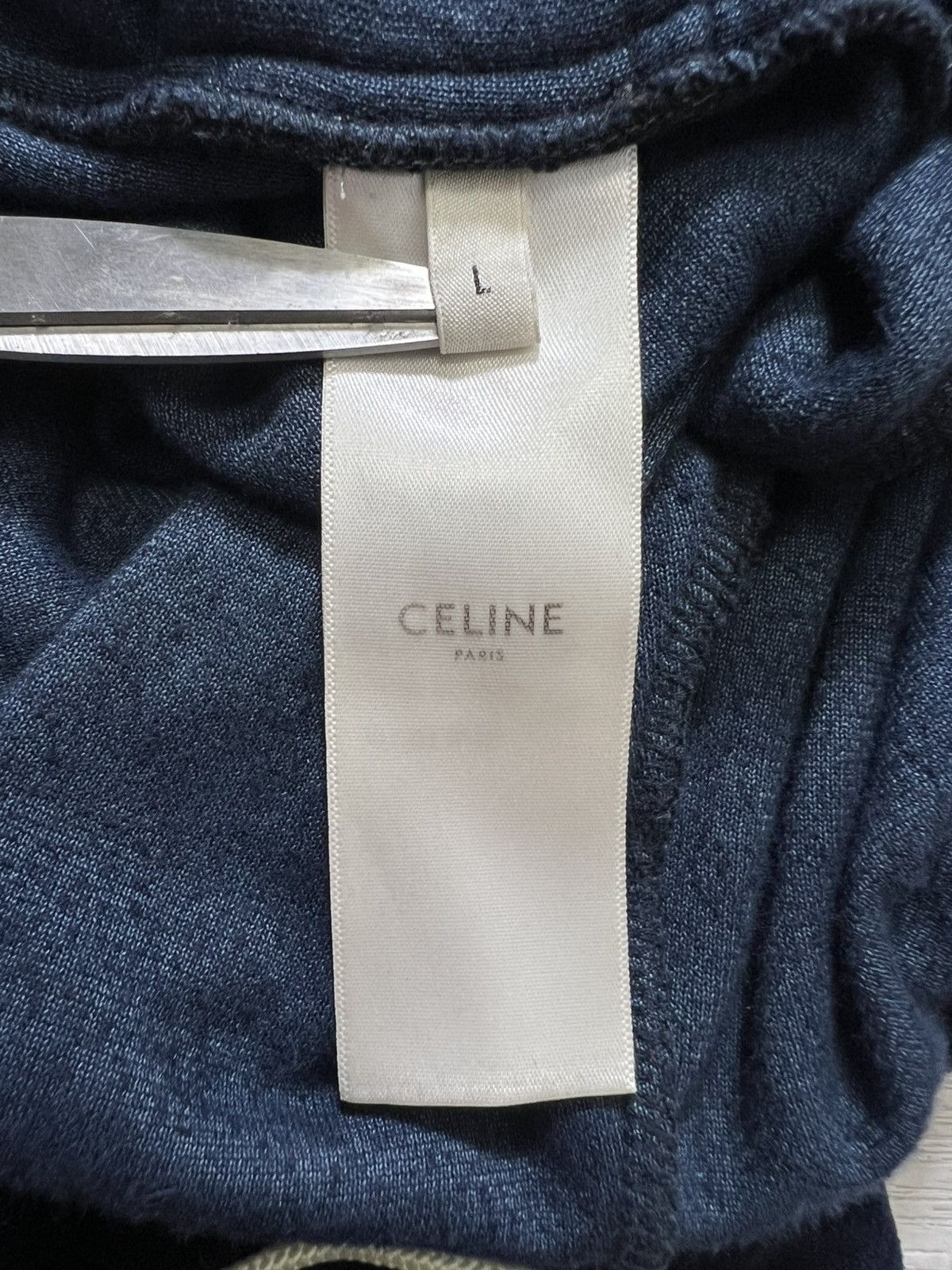 Celine Celine - Triomphe Logo Embroidered Velour Trackpants Size 30" / US 8 / IT 44 - 18 Thumbnail