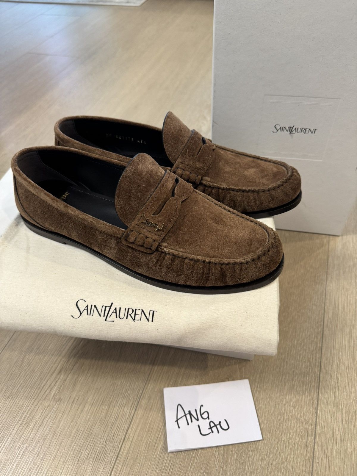 Saint Laurent Paris YSL Saint Laurent Suede Loafers Logo Ruffled Le Loafer Size US 10 / EU 43 - 1 Thumbnail