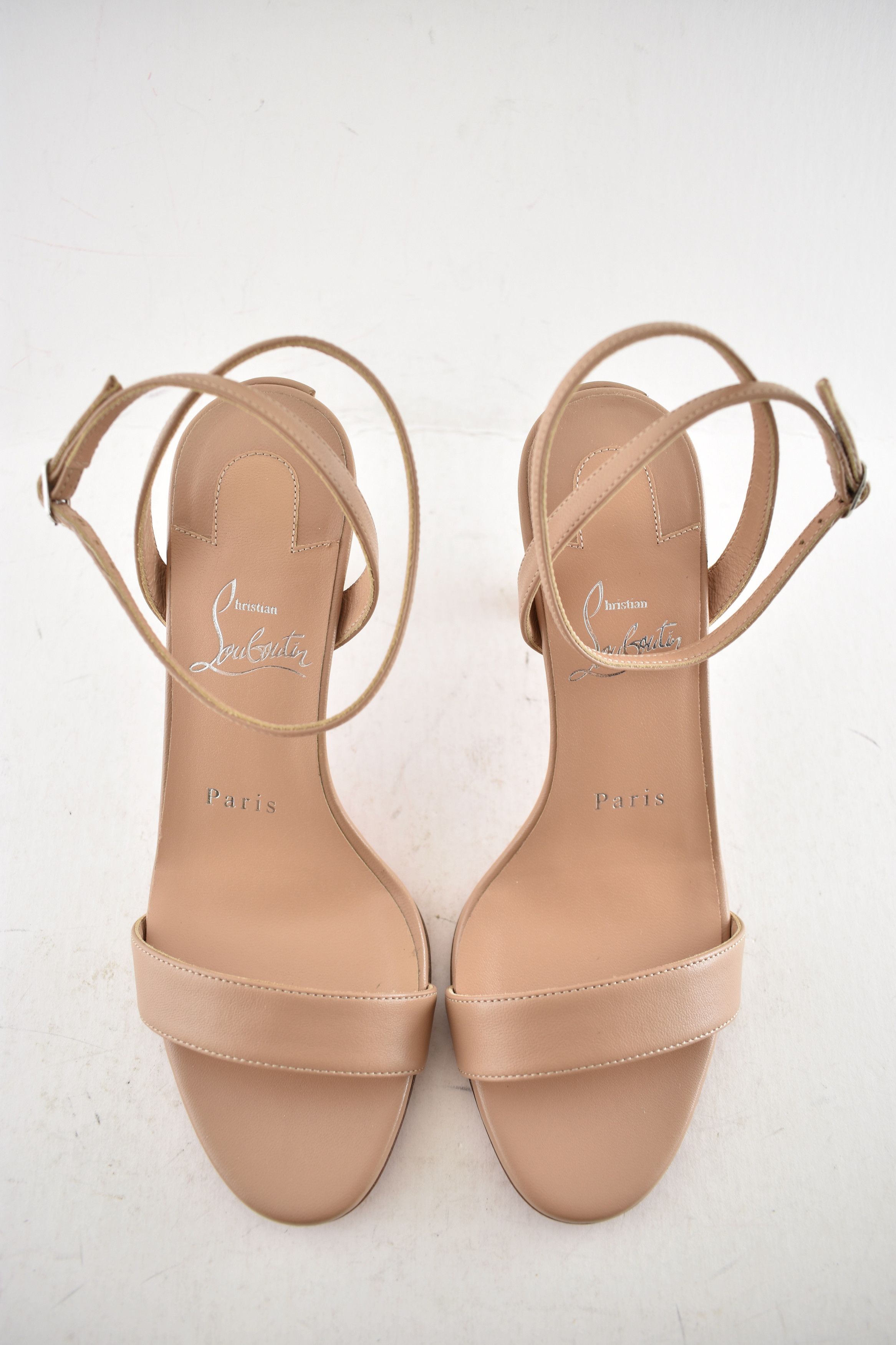 Christian Louboutin Condora Queen 85 Blush Nude Ankle Strap Sandal Heel 40.5 Size US 10.5 / IT 40.5 - 8 Thumbnail