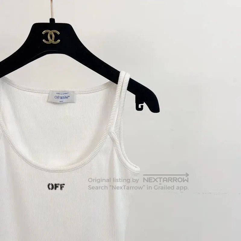 Off-White Off-White White Cotton Sleeveless Dress . Size L / US 10 / IT 46 - 2 Thumbnail