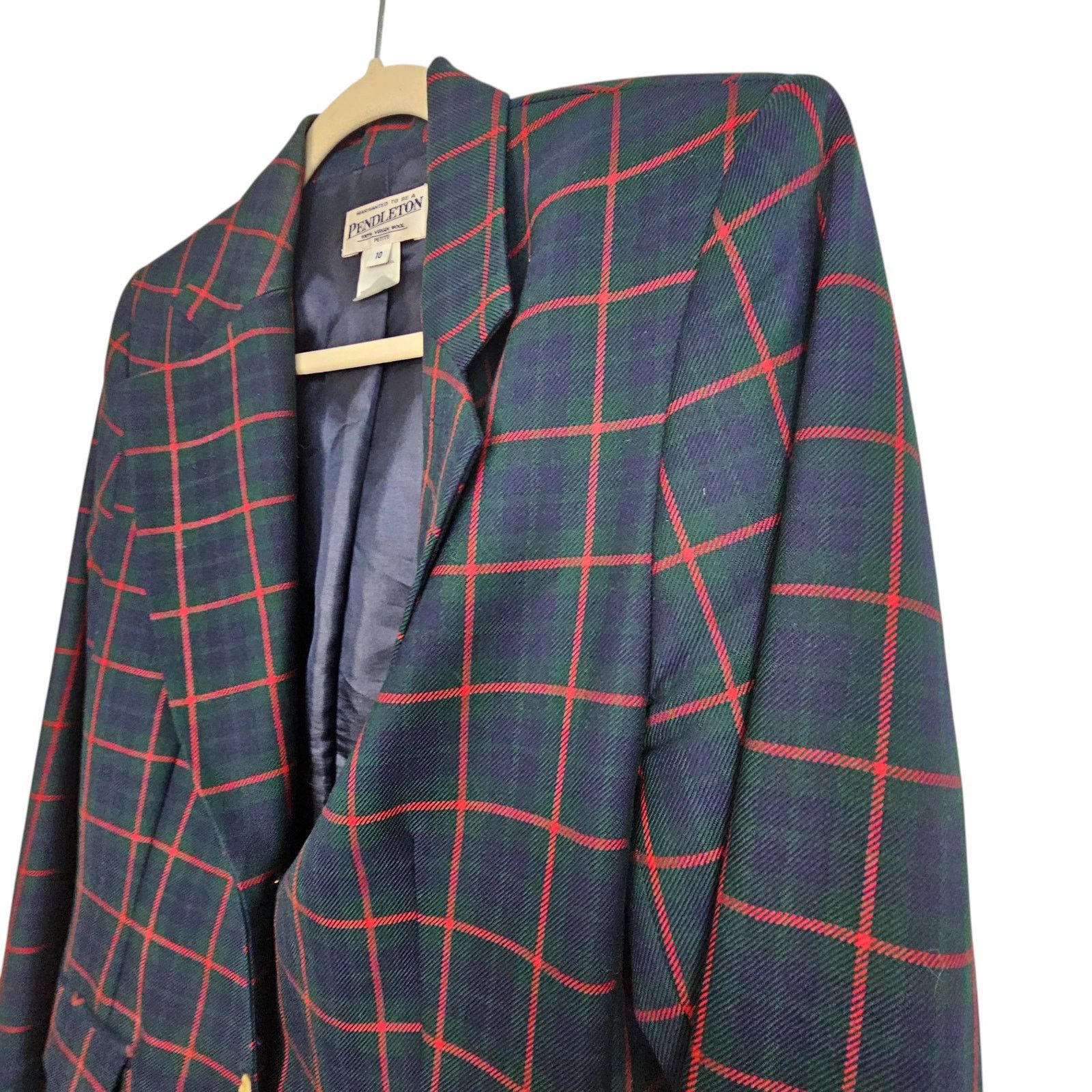 Pendleton Vintage Pendleton Wool Plaid Blazer Skirt 2Pc Set Sz 10P/12 Size L / US 10 / IT 46 - 5 Thumbnail