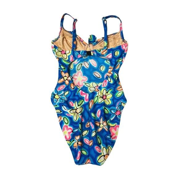 Other Vintage Floral One-Piece Swimsuit – Made in Canada – Y2K Size ONE SIZE - 4 Thumbnail