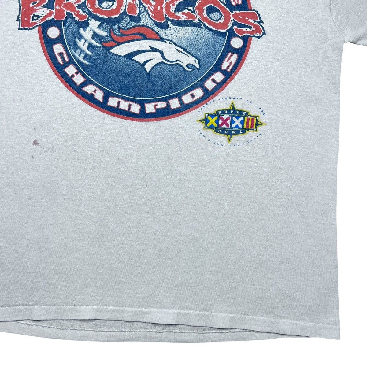 NFL Vtg 1998 NFL Denver Broncos AFC Champions Spell Out T-Shirt Size US L / EU 52-54 / 3 - 8 Thumbnail