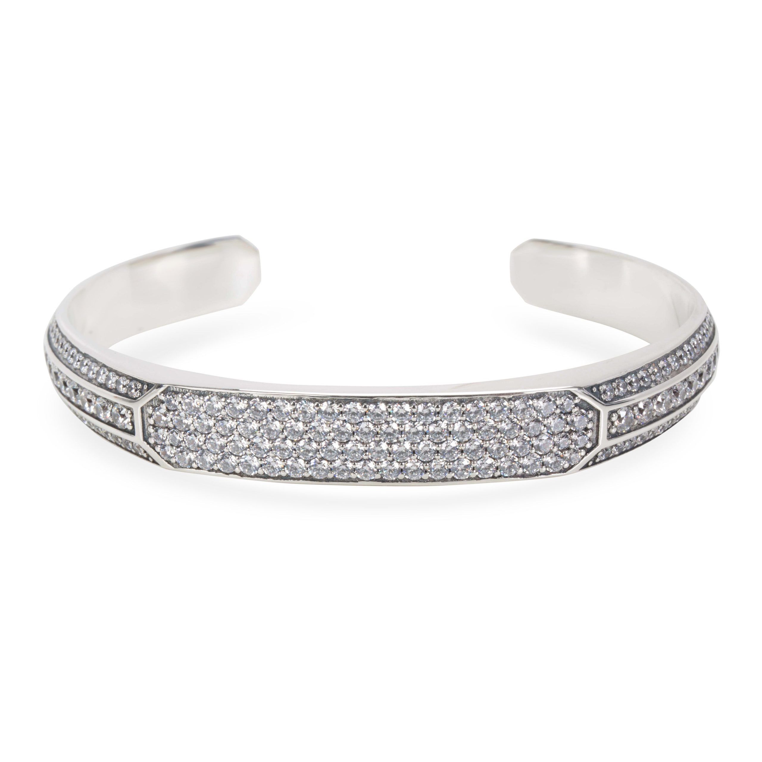 image of David Yurman Heirloom Grey Sapphire Men's Cuff In Sterling Silver