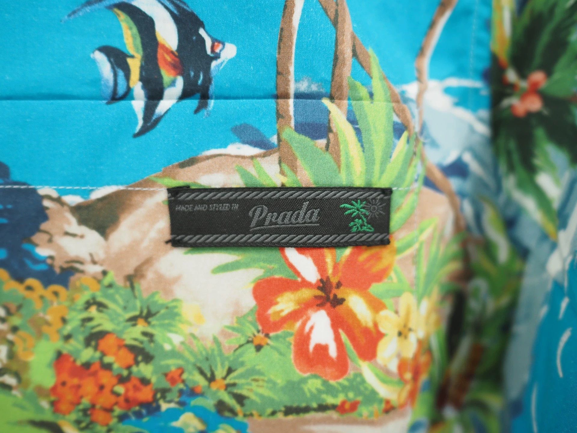 Prada PRADA Blue Palm Tree Hawaiian Shirt Size US S / EU 44-46 / 1 - 3 Thumbnail