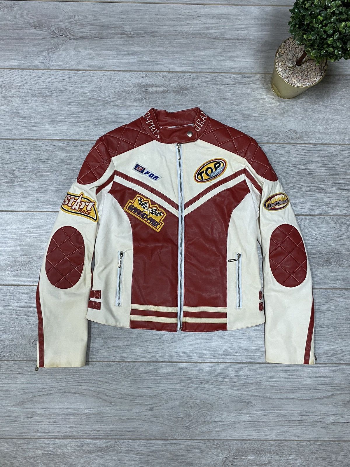 00s Y2K Old GAP Leather Riders Jacket