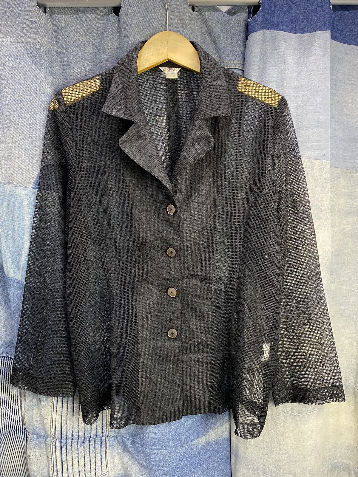Beauty Beast × Japanese Brand × Vintage japanese lace shirt fishnet fineness Size US M / EU 48-50 / 2 - 3 Thumbnail