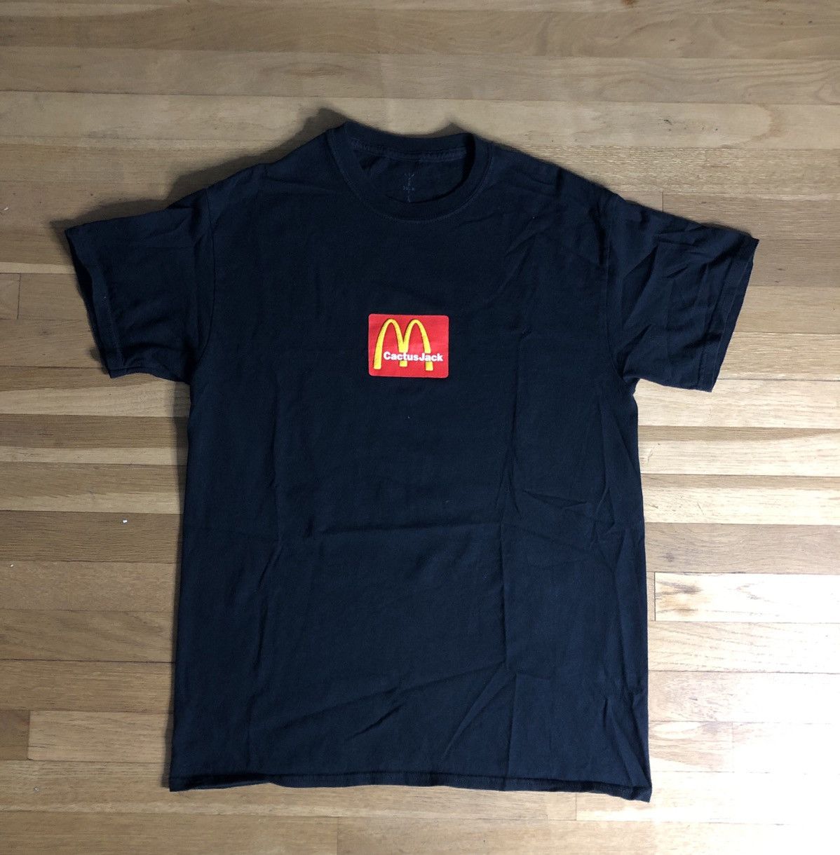 image of Travis Scott Cactus Jack Mcdonalds Shirt in Black, Men's (Size Small)