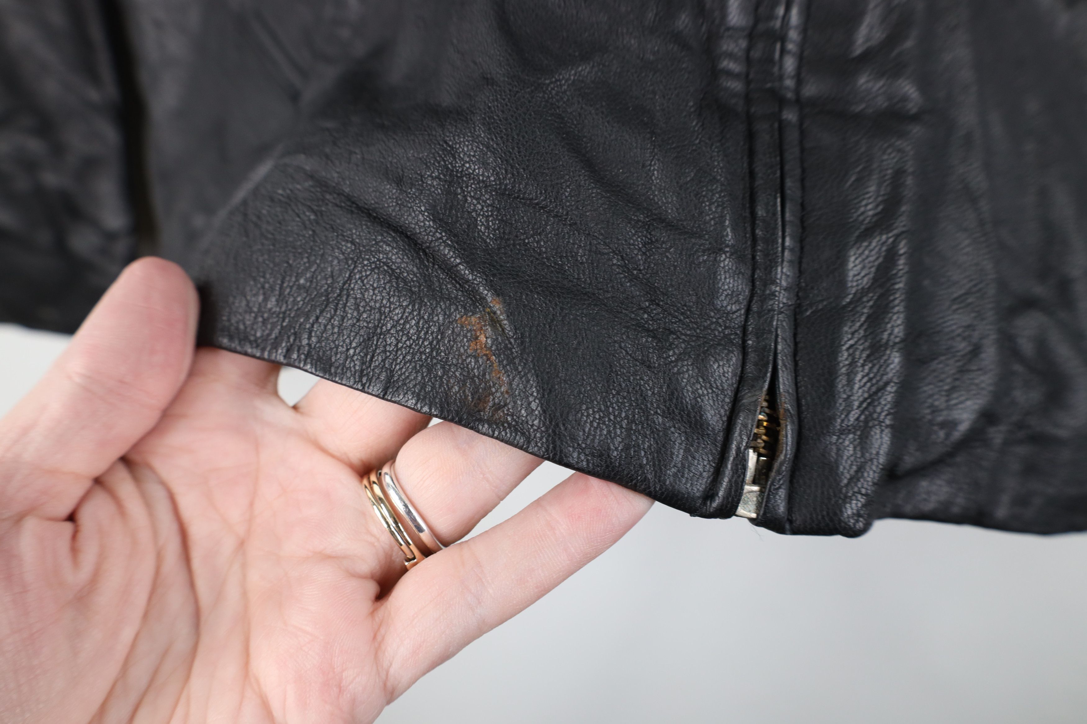 Vintage AS IS Vintage 70s Streetwear Collared Leather Bomber Jacket Size XL / US 12-14 / IT 48-50 - 6 Thumbnail
