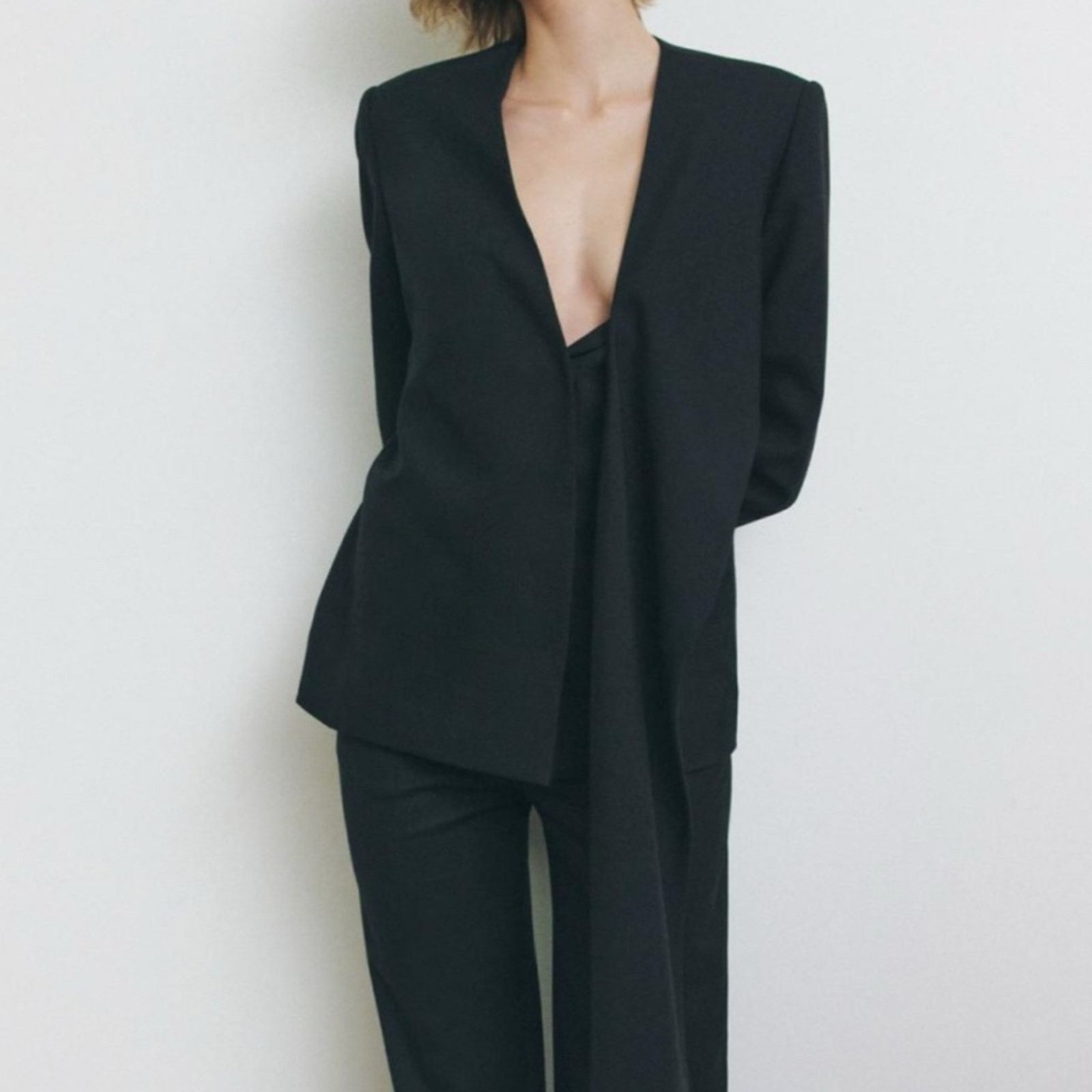 Zara Nwt-Zara- SCARF BLAZER ZW COLLECTION-Large Size L / US 10 / IT 46 - 1 Thumbnail