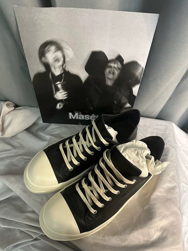 Rick Owens Rick Owens Classic Black Leather Sneakers Size US 10 / EU 43 - 1 Thumbnail