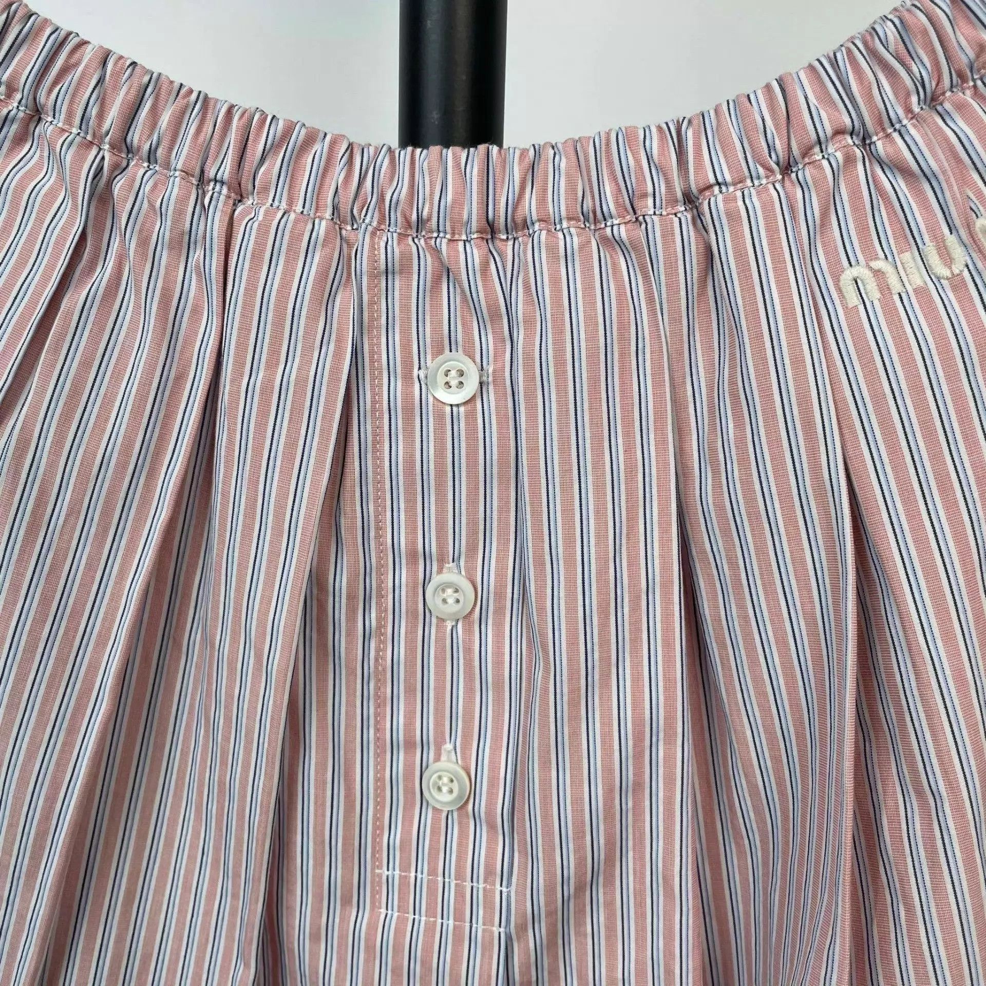 Miu Miu MIU MIU pink striped logo lace pleated skirt Size XS / US 0-2 / IT 36-38 - 9 Thumbnail