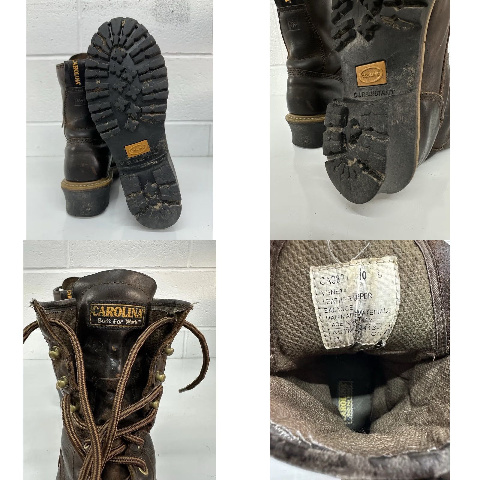 Vintage CAROLINA Elm Logger Boots Steel Toe Brown Leather 8” Men’s 10 D Size US 10 / EU 43 - 8 Thumbnail