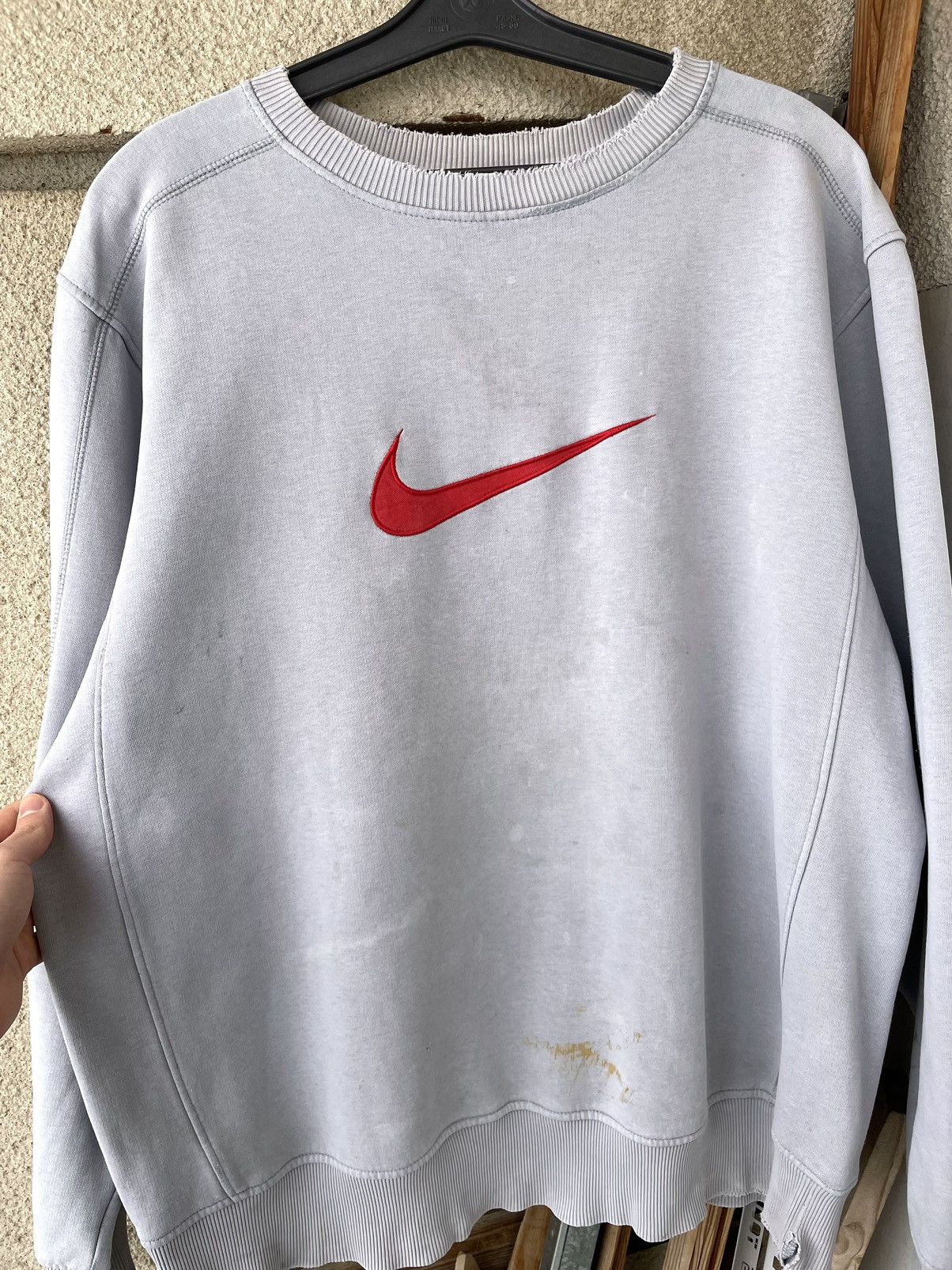 Nike Vintage Y2K Nike Big Logo Distressed Trashed Sweatshirt Size US XL / EU 56 / 4 - 17 Thumbnail