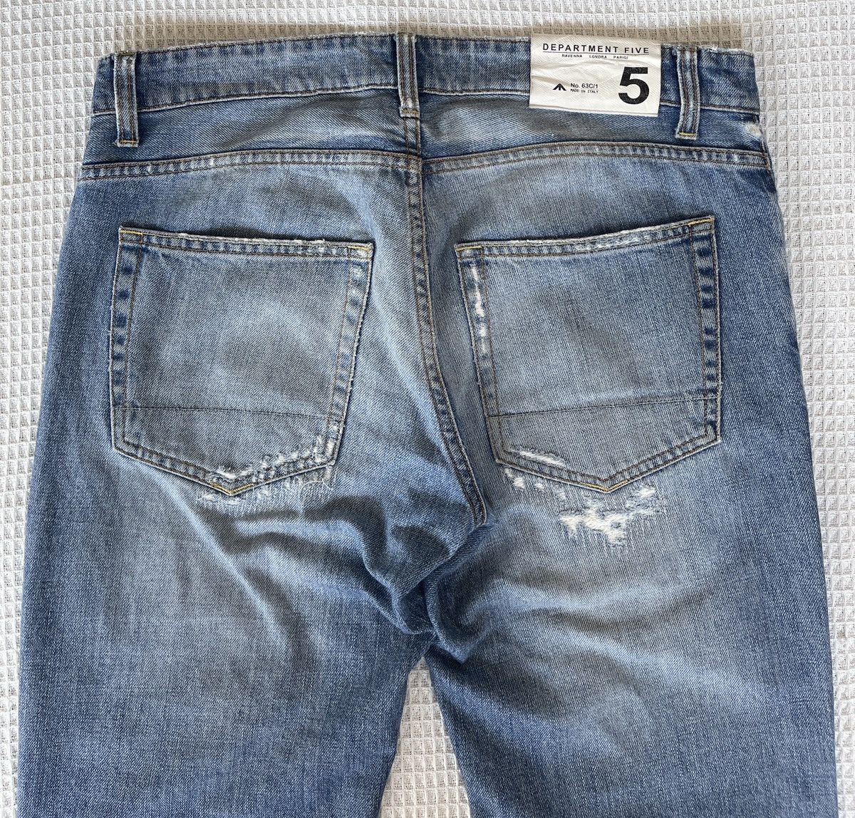 DEPARTMENT5 Thrashed🔥DEPARTMENT 5🔥Scab Distressed Light Wash Denim Size US 34 / EU 50 - 8 Thumbnail