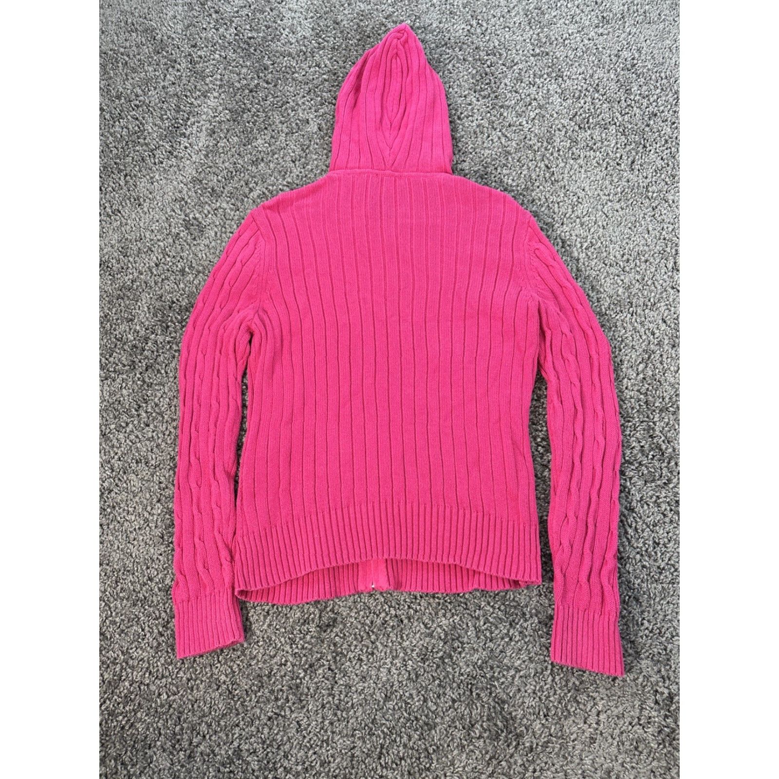 Vintage VINTAGE St John’s Bay Hoodie Womens Large Pink Cable Knit Full Zip 90s Y2K Chunky Knit Womens Size L / US 10 / IT 46 - 5 Thumbnail