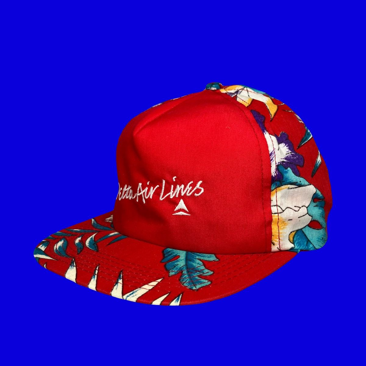 Delta × Vintage Vintage Delta Airlines Red/Floral Snap Back Hat OSFA Size ONE SIZE - 1 Thumbnail