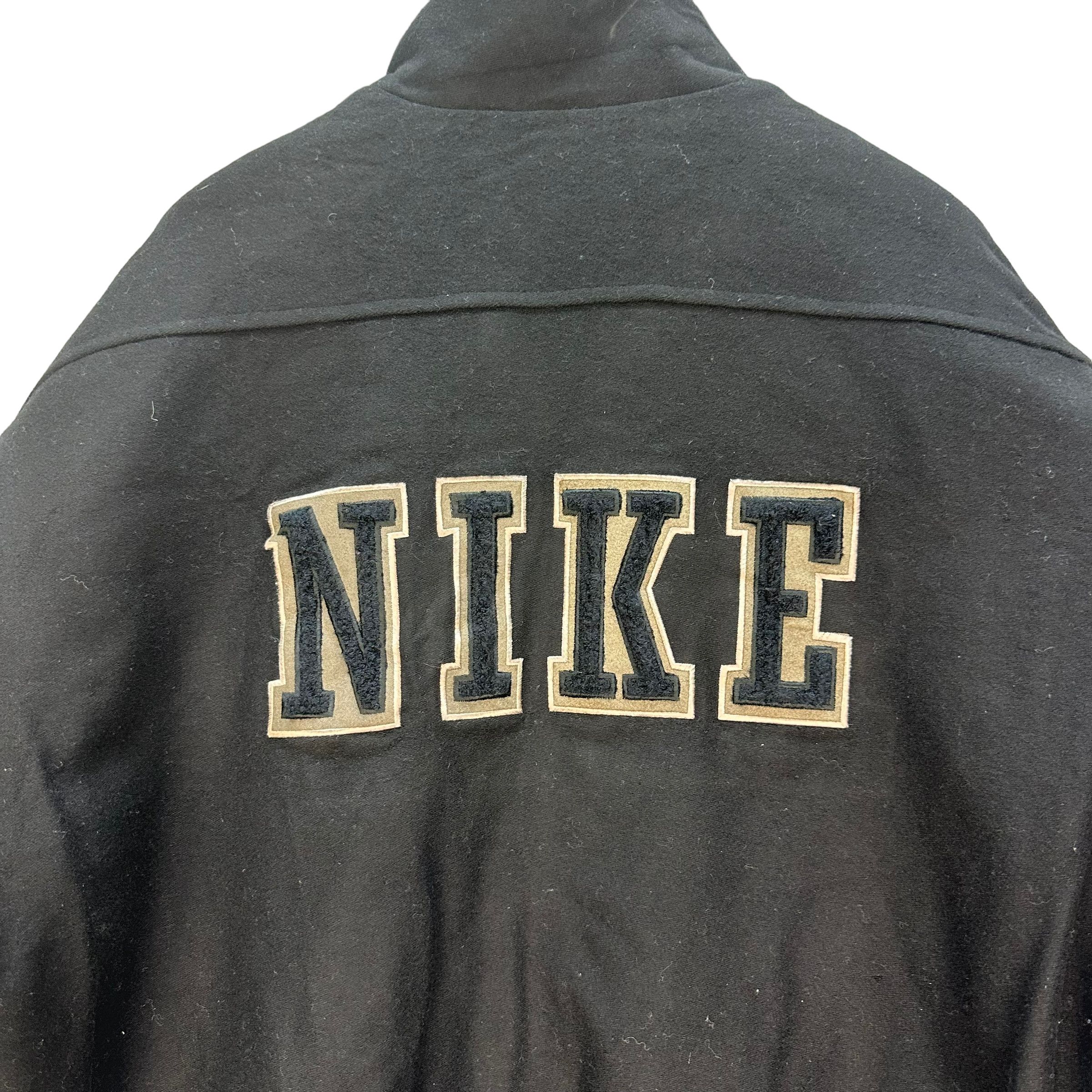 Nike NIKE BIG LOGO WOOL LEATHER VARSITY BOMBER JACKET #8444-009 Size US XL / EU 56 / 4 - 3 Thumbnail