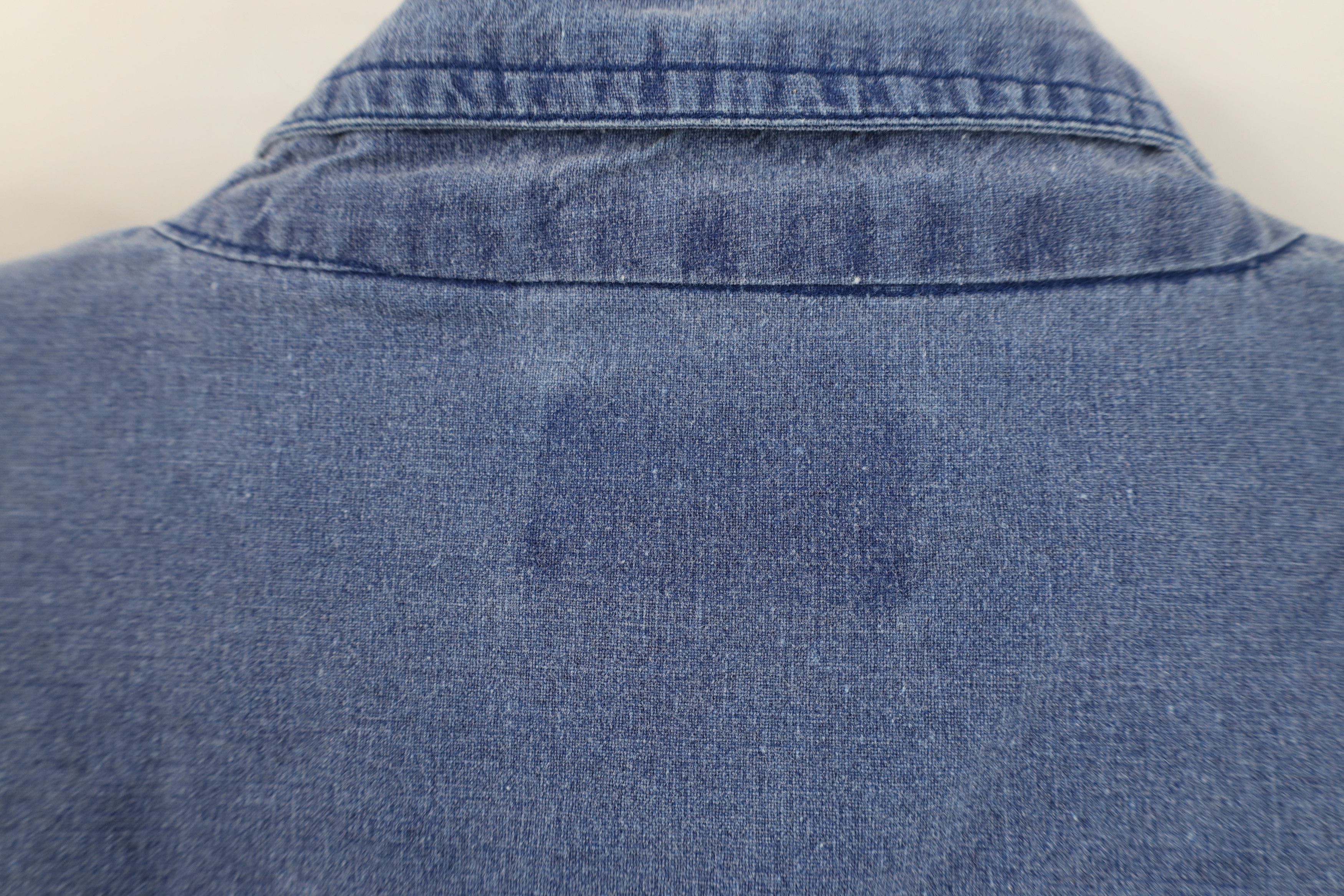 Vintage Vintage 90s Streetwear Stonewash Button Shirt Blue Cotton Size US M / EU 48-50 / 2 - 11 Thumbnail