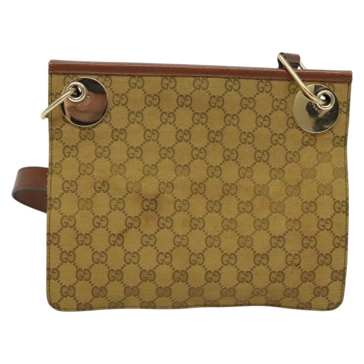 Gucci GUCCI GG Canvas Shoulder Bag Beige Gold Size ONE SIZE - 2 Thumbnail
