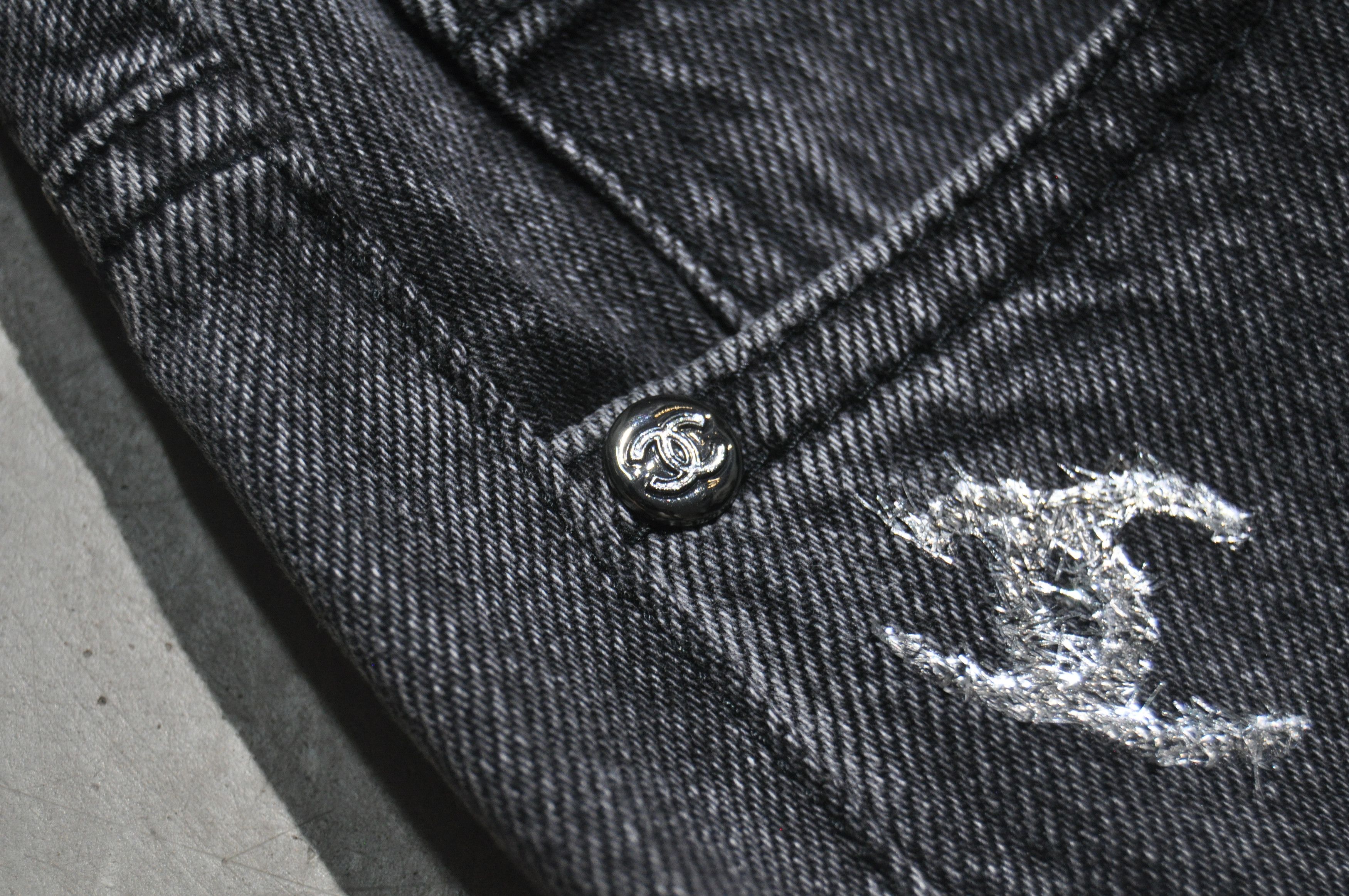Chanel Chanel - F/W 21 - Silver CC Logo Denim Jean Size 28" / US 6 / IT 42 - 9 Thumbnail