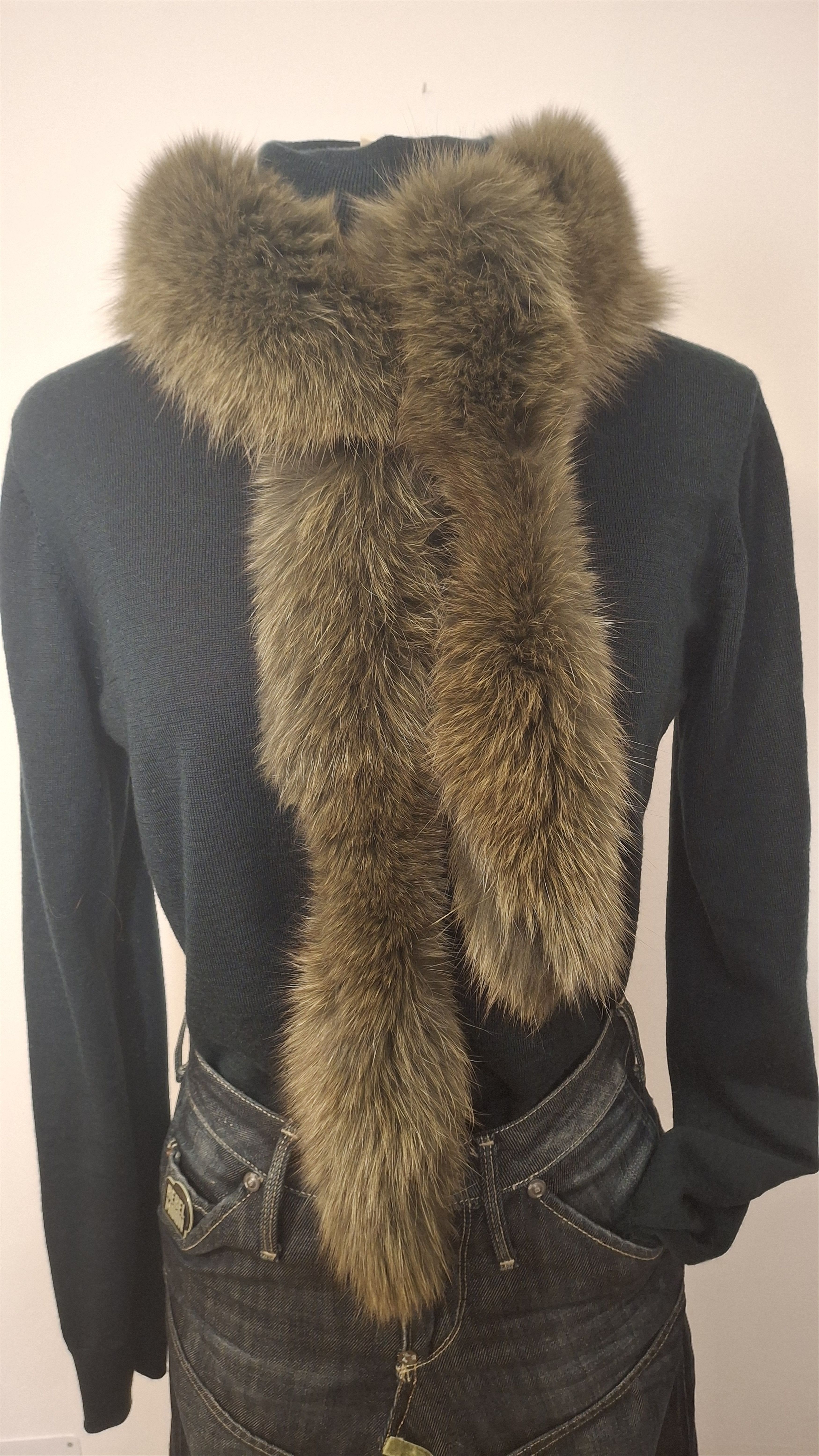 Vintage Vintage Real Fur Raccoon Collar / 80s Stole Trim Size ONE SIZE - 1 Thumbnail