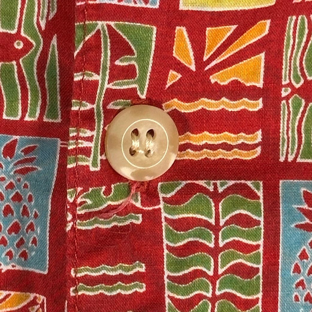 Tori Richard VINTAGE Tori Richard Hawaiian Shirt Adult EXTRA LARGE Red Aloha Geometric Fish Shirt XL Mens Size US XL / EU 56 / 4 - 5 Thumbnail
