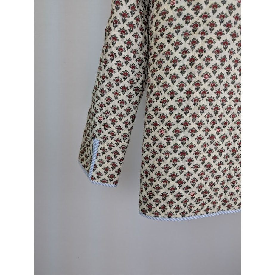 Gucci o1rshd1 Flowers On Linen Jacket in Ivory/Red Size US M / EU 48-50 / 2 - 12 Thumbnail