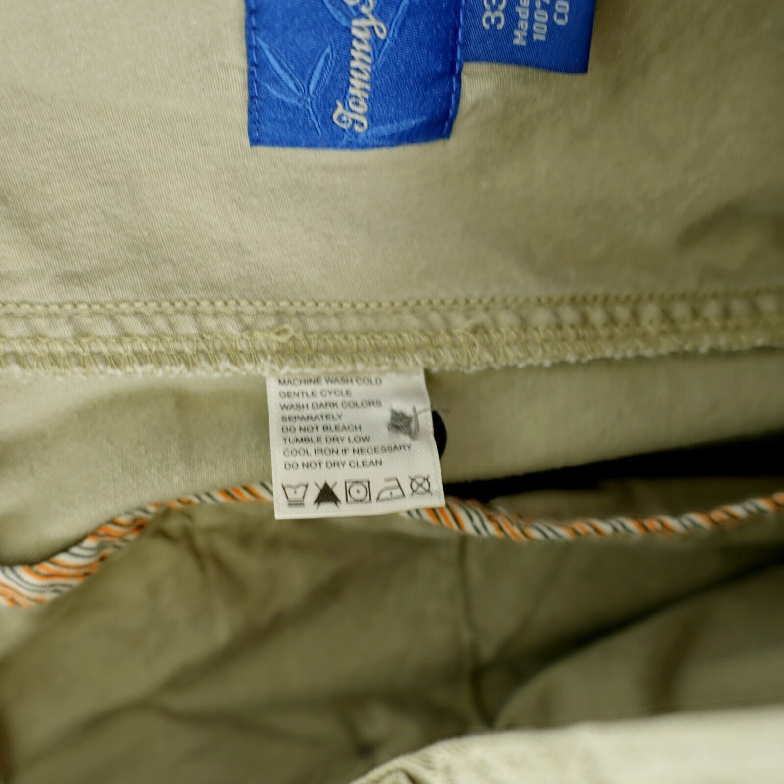 Tommy Bahama Tommy Bahama Green Cream Flat Front Mid Rise Cotton Chino Pa Size US 35 - 9 Thumbnail