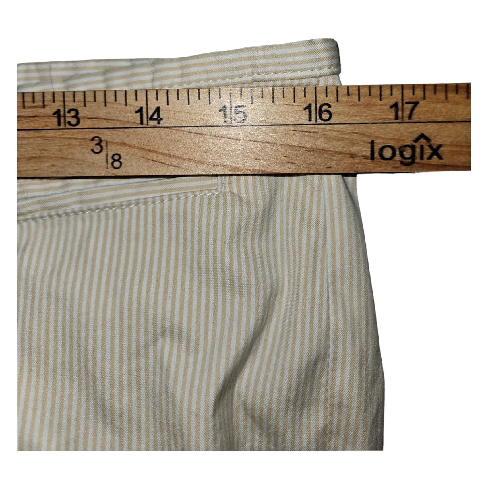 Banana Republic VINTAGE Banana Republic Martin-Fit Pants Women's 10 White Gold Stripes Slit Workwear Size 32" / US 10 / IT 46 - 3 Thumbnail