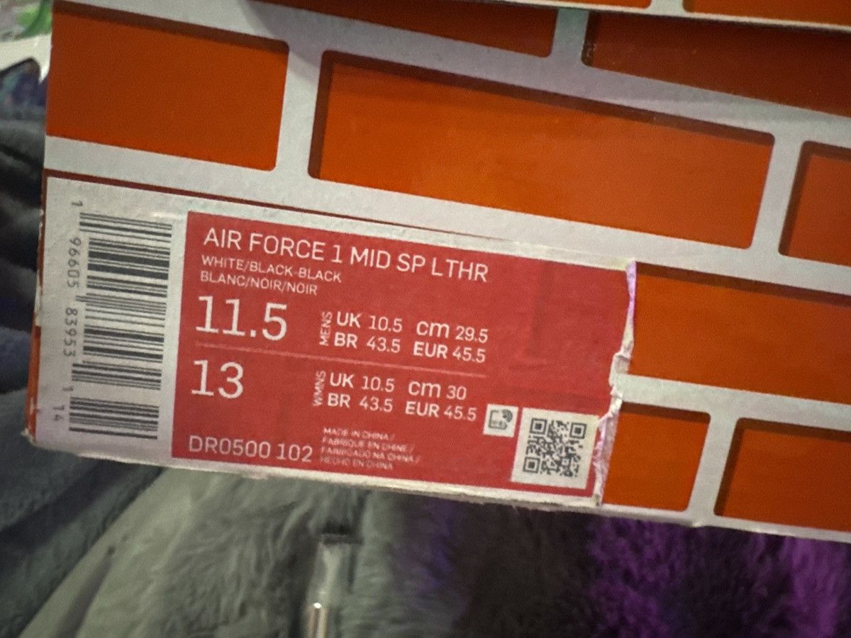 Nike × Off-White Air Force 1 mid SP LTHR grim reaper Size US 11.5 / EU 44-45 - 17 Thumbnail