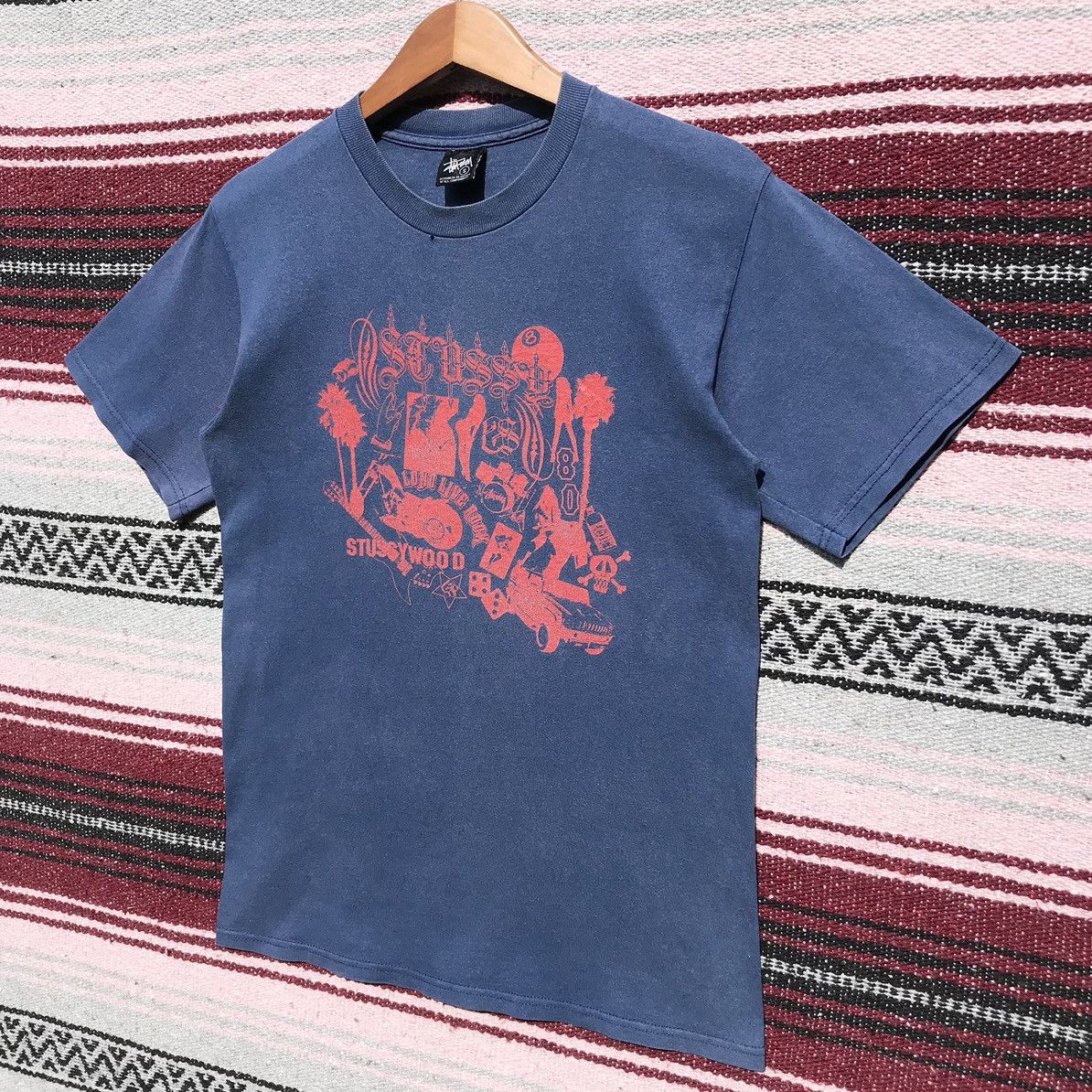 Stussy Y2K Vintage Stussy Wood Tee Stussy Streetwear SunFaded Size US S / EU 44-46 / 1 - 3 Thumbnail