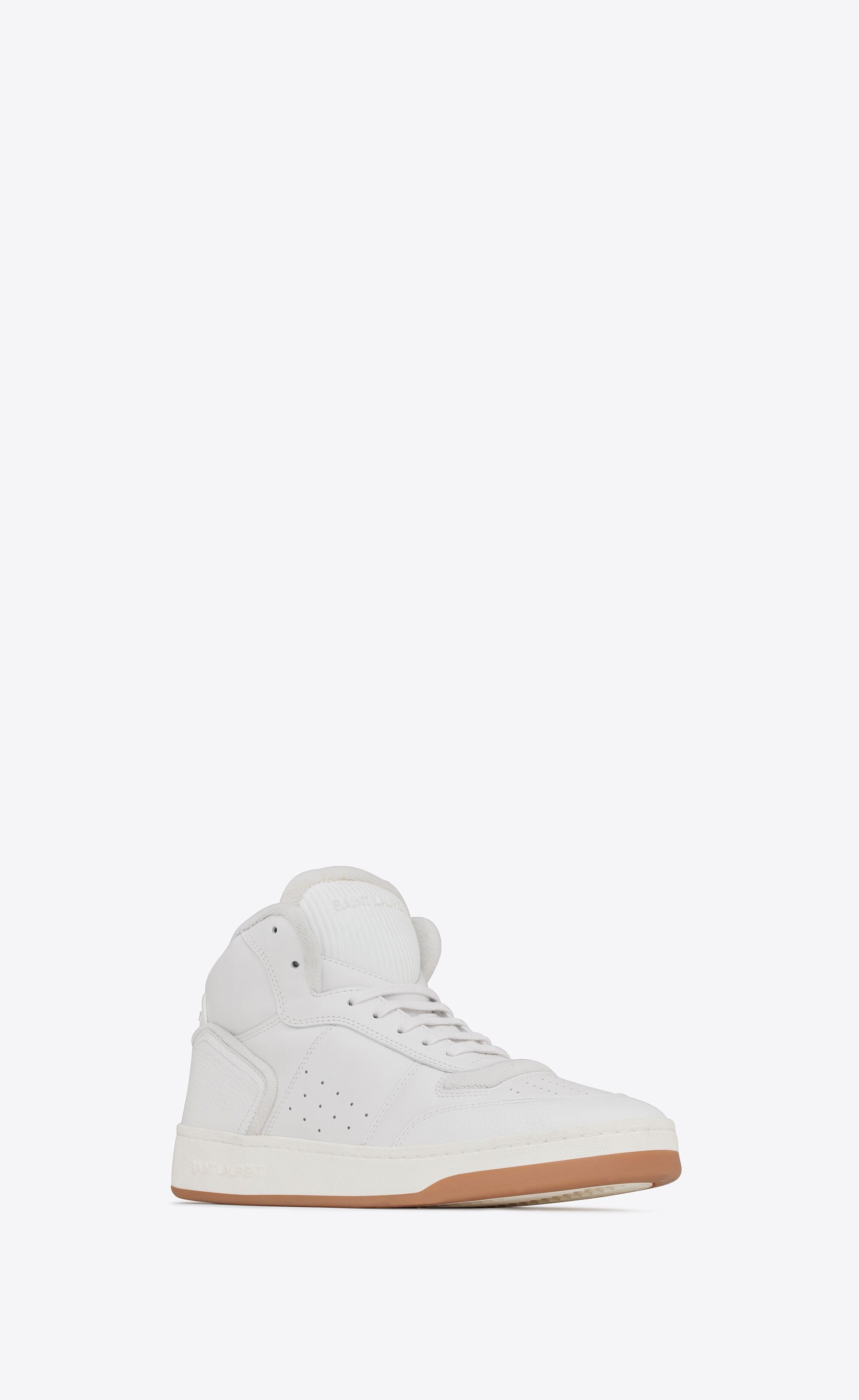 Saint Laurent Paris o1s1wg110225 711250 SL/80 Mid-Top Sneakers Smooth Leather Size US 12.5 / EU 45-46 - 4 Thumbnail