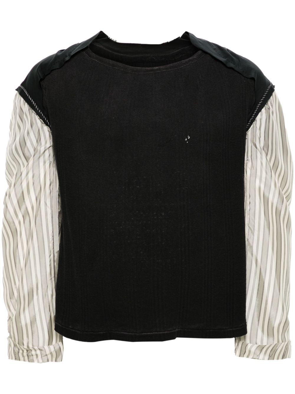 Maison Margiela o1s22i1n1024 Decorticated Sleeve T-Shirt in Black Size US M / EU 48-50 / 2 - 1 Thumbnail