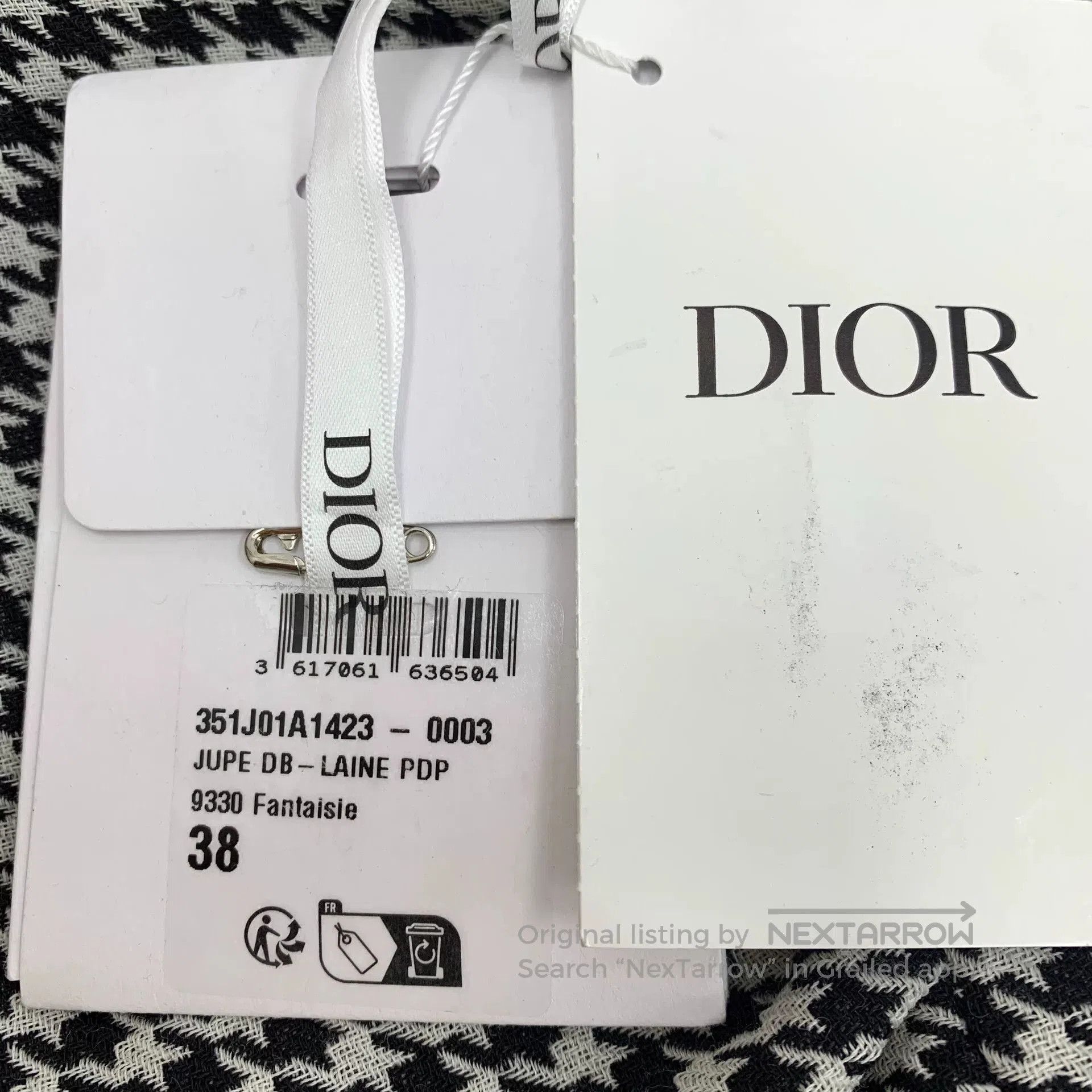 Dior Dior Colorblock Houndstooth Wool Knit Skirt. Size 37" - 7 Thumbnail