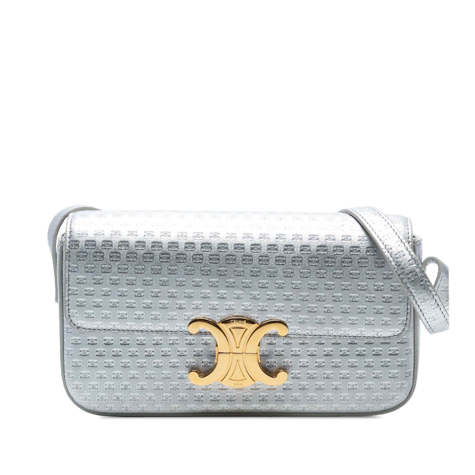 Celine Triomphe All Over Laminated Calfskin Claude Shoulder Bag Size ONE SIZE - 1 Thumbnail